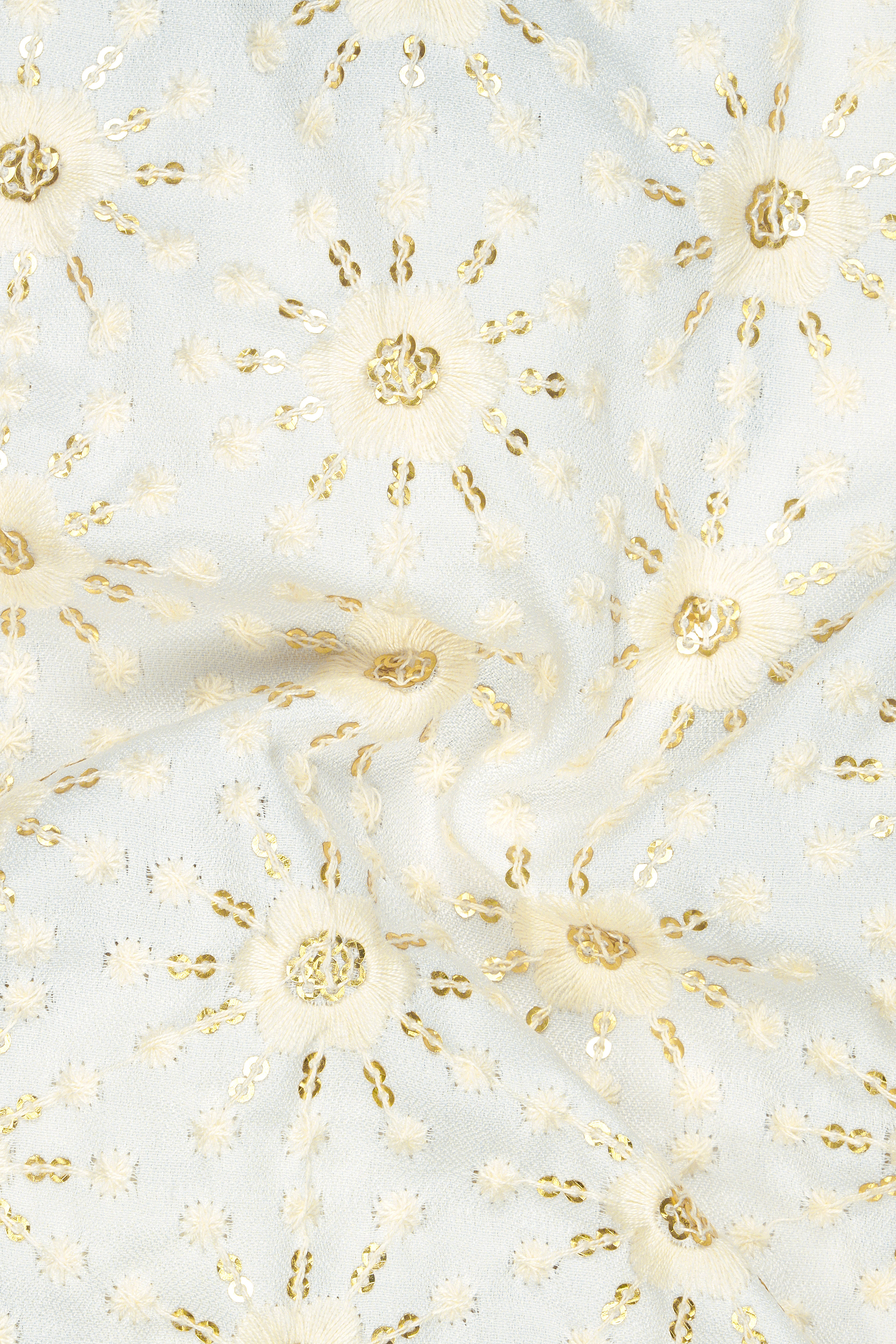 Viscara-Parchment Cream Embroidered Viscose Designer Stretchable Waistband Pant