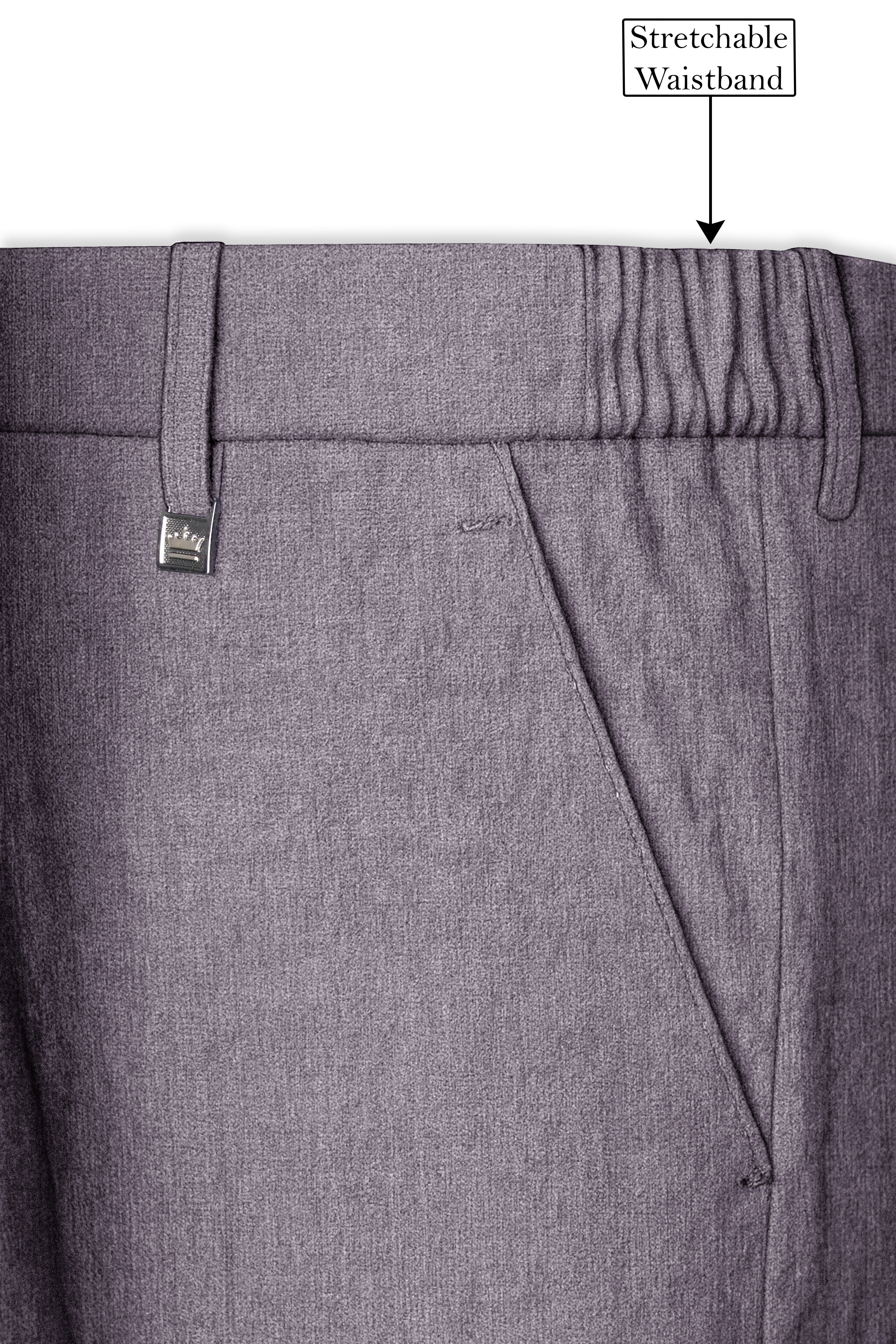 Cinerro-Monsoon Gray Luxurious Linen Stretchable Waistband Pant