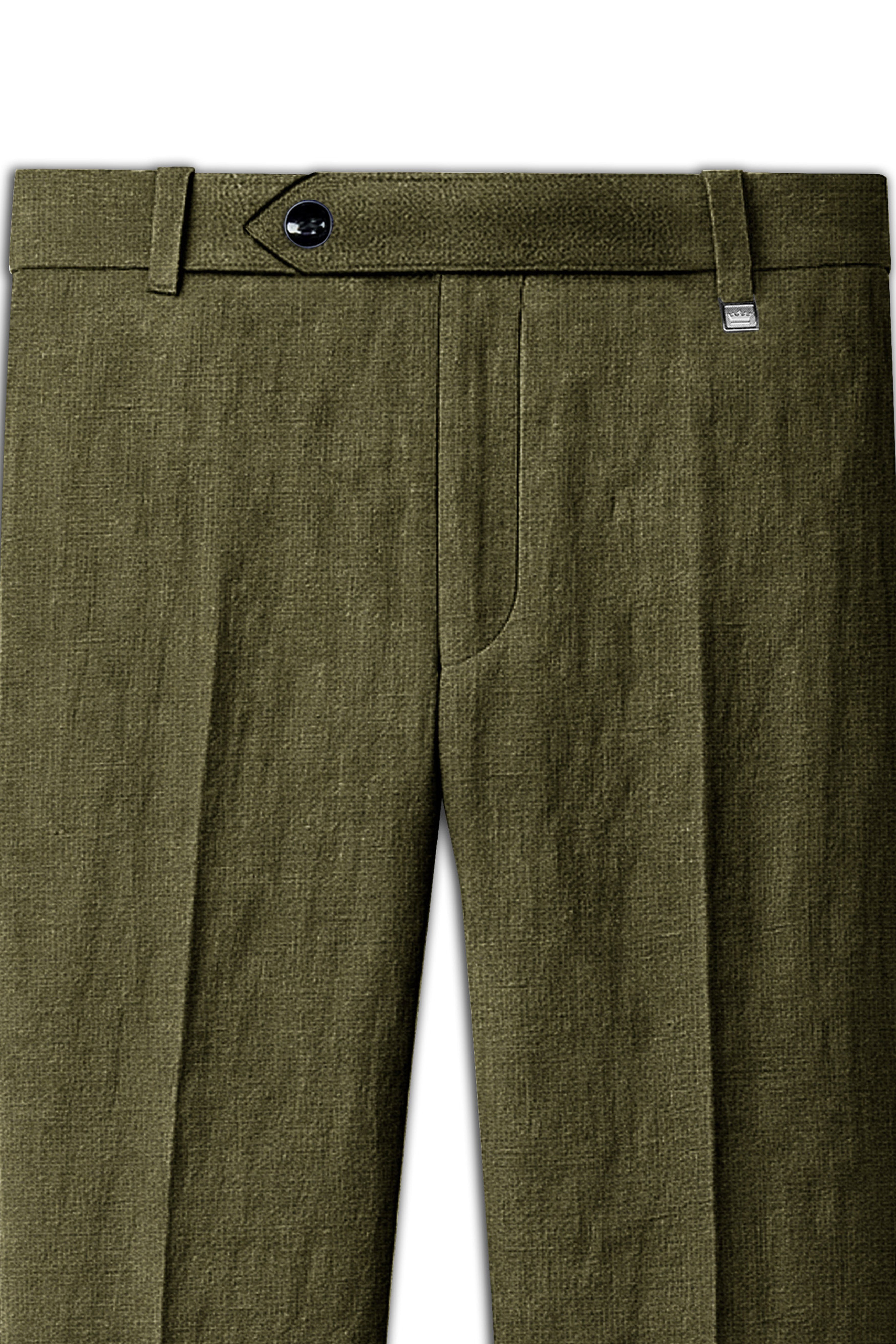 Virenza-Birch Green Luxurious Linen Stretchable Waistband Pant