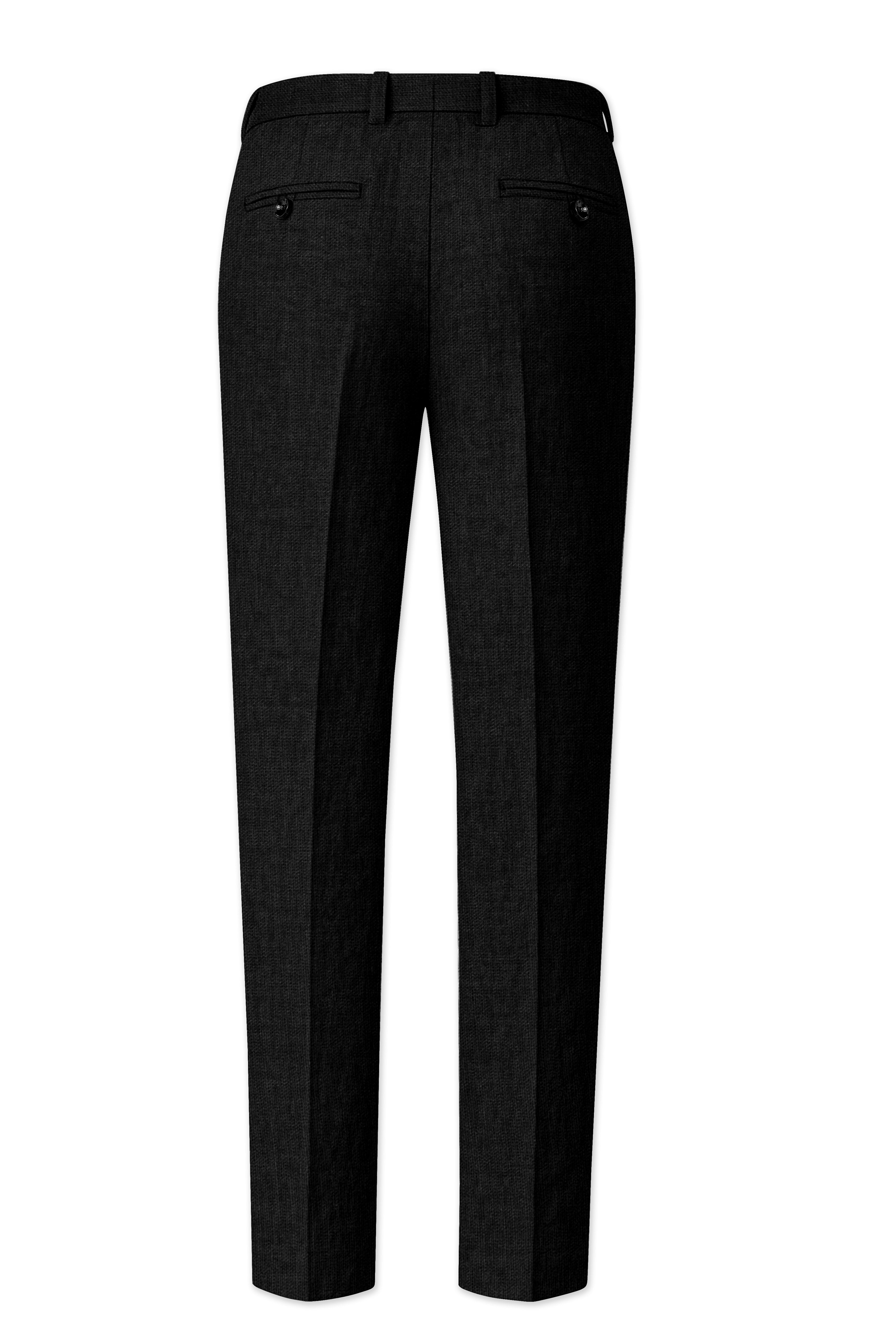 Nerjade-Jade Black Luxurious Linen Stretchable Waistband Pant