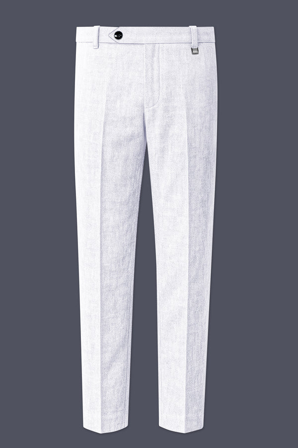 Alvesso-Bright White Luxurious Linen Stretchable Waistband Pant