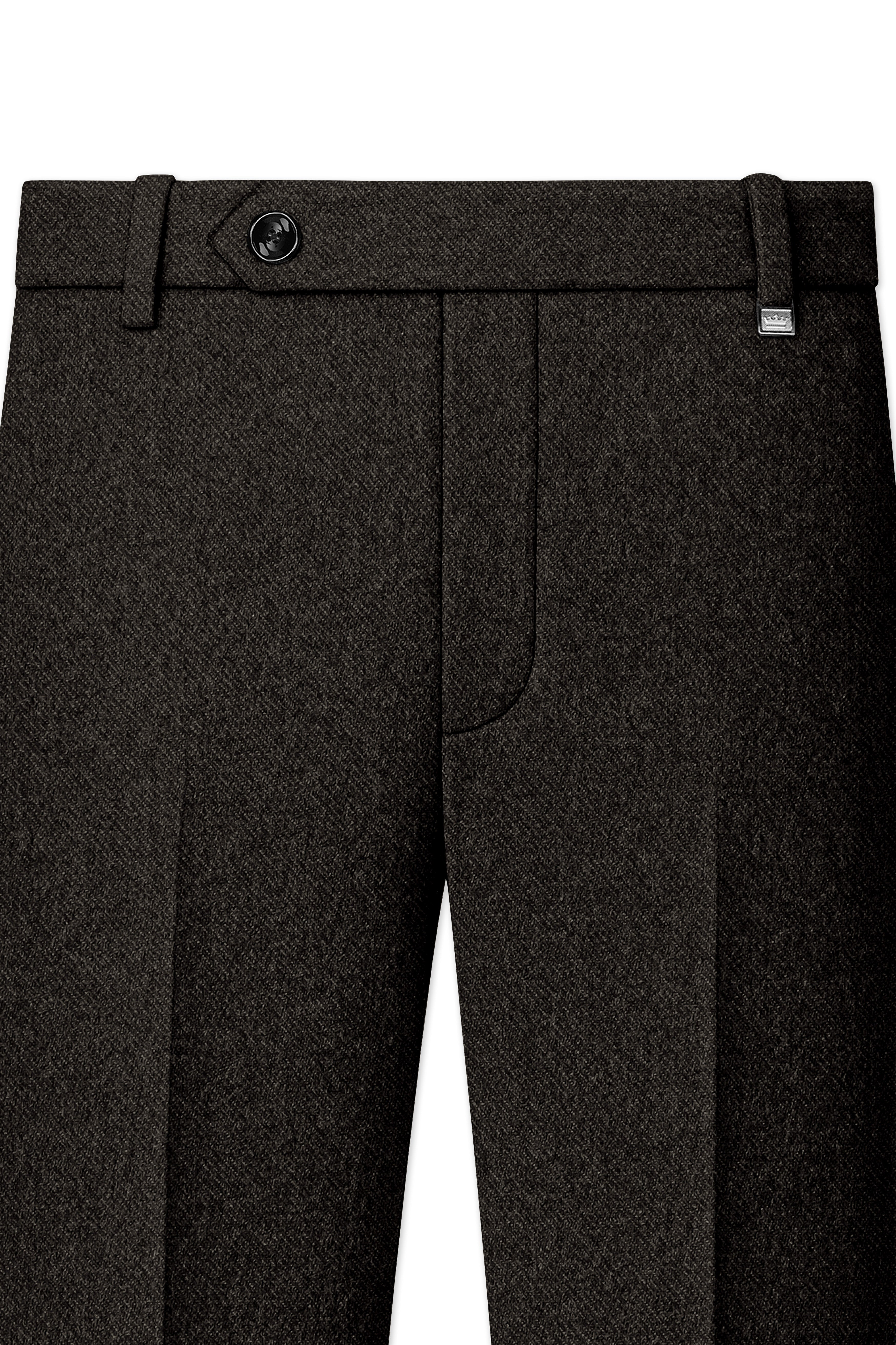 Auregond-Gondola Brown Textured Stretchable Waistband Pant