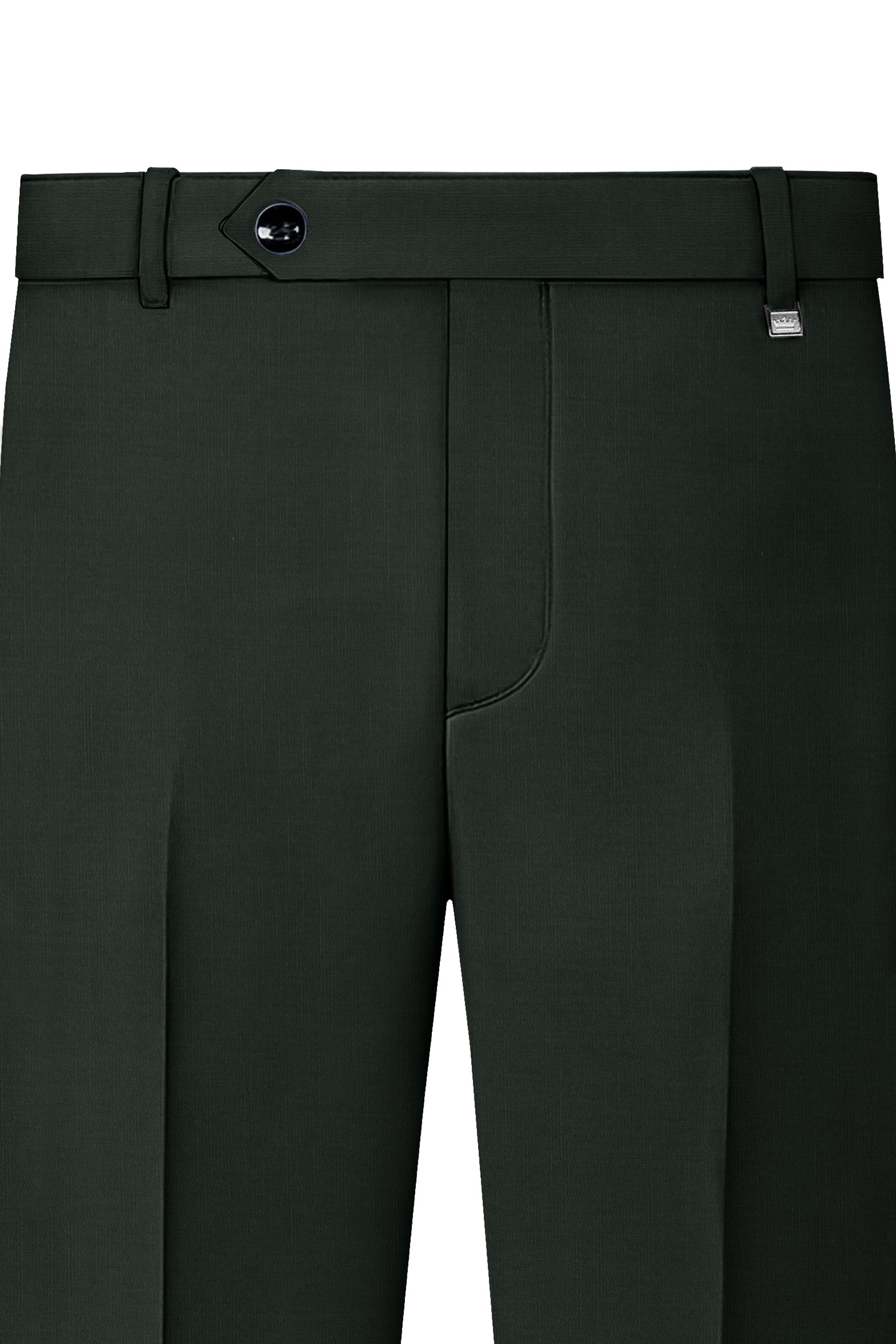 Virenza-Rangoon Green Solid Premium Cotton Stretchable Waistband Pant