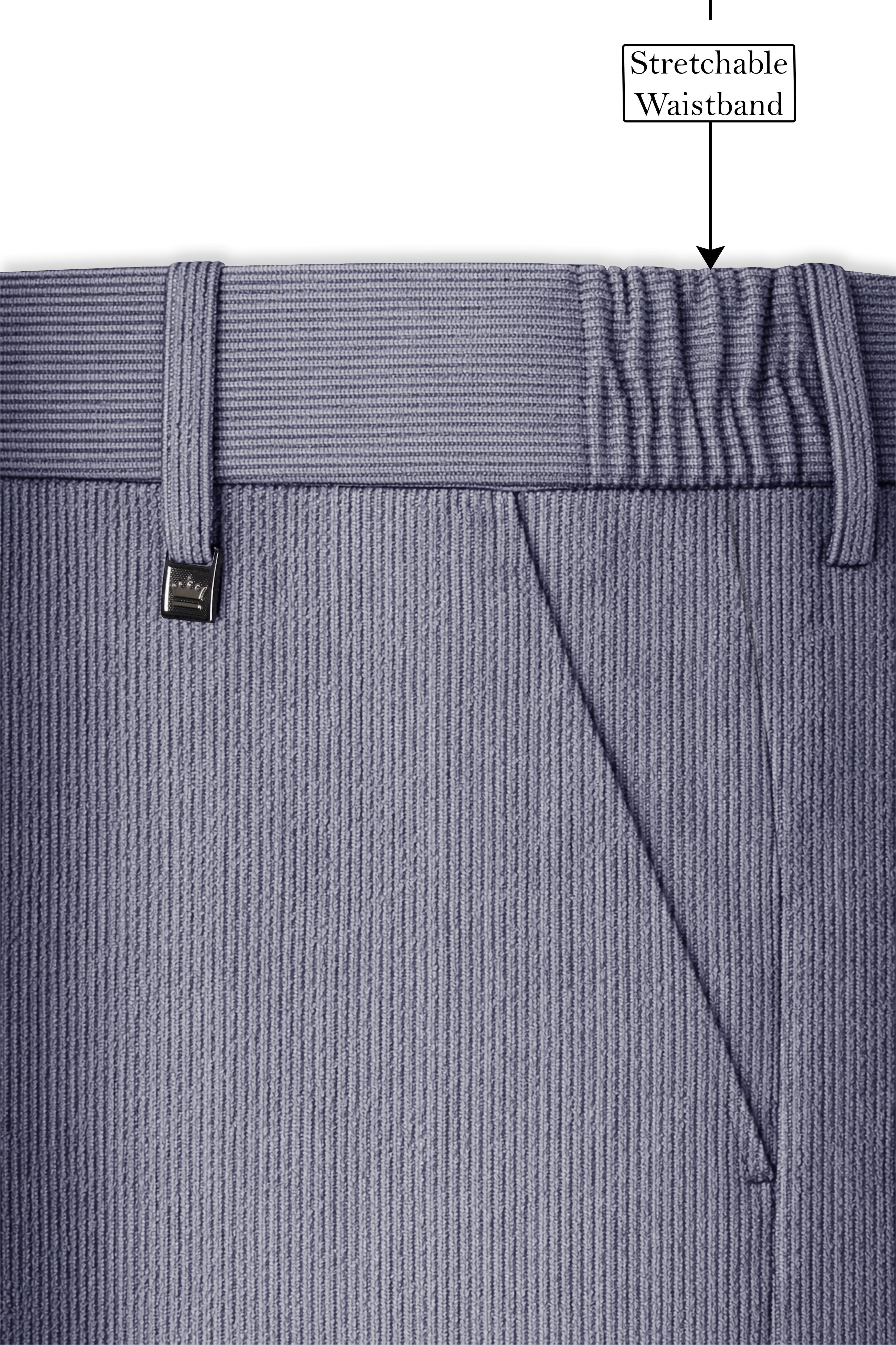 Ribvoro-Topaz Gray Corduroy Premium Stretchable Waistband Pant