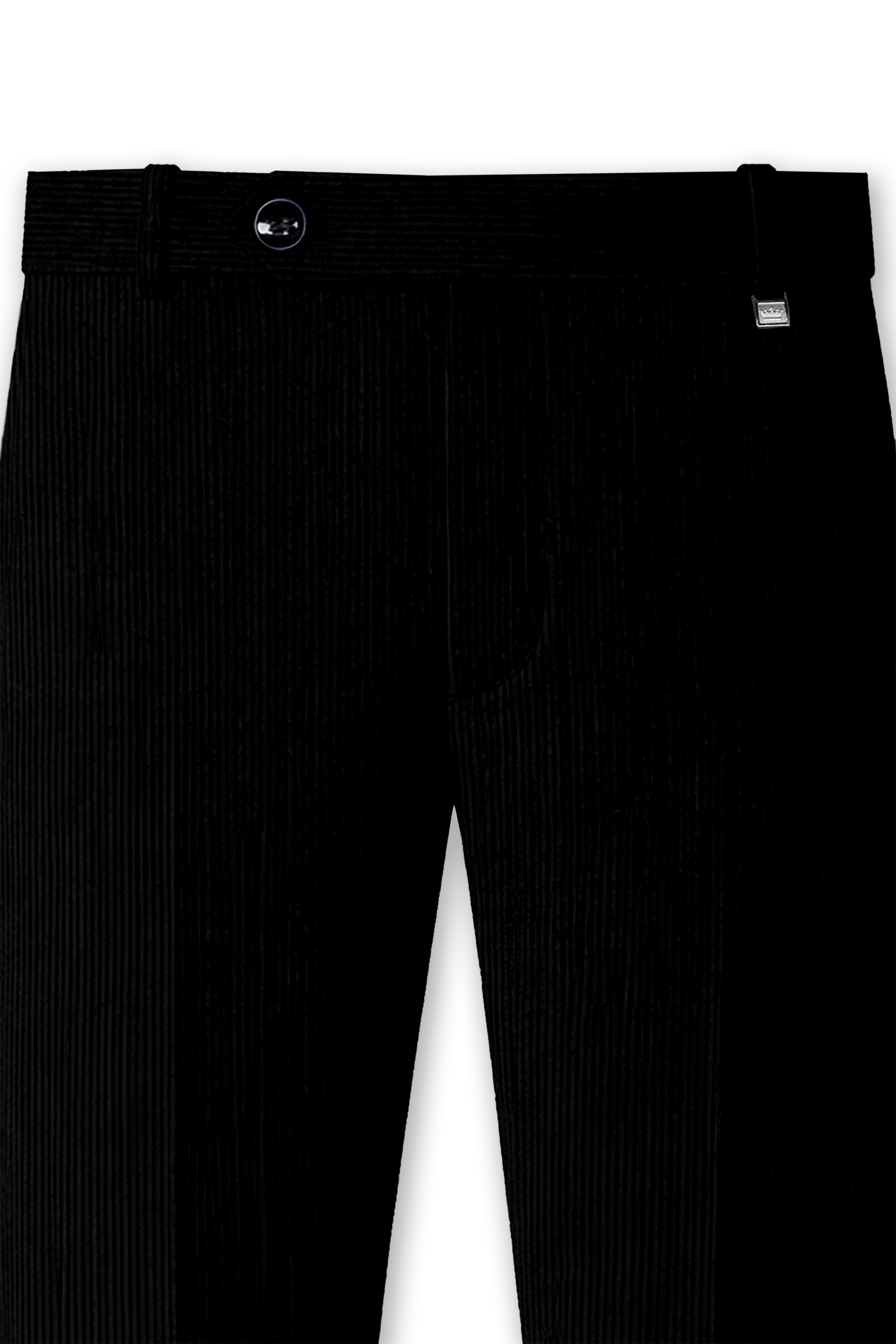 Jadenzo-Jade Black Corduroy Premium Stretchable Waistband Pant