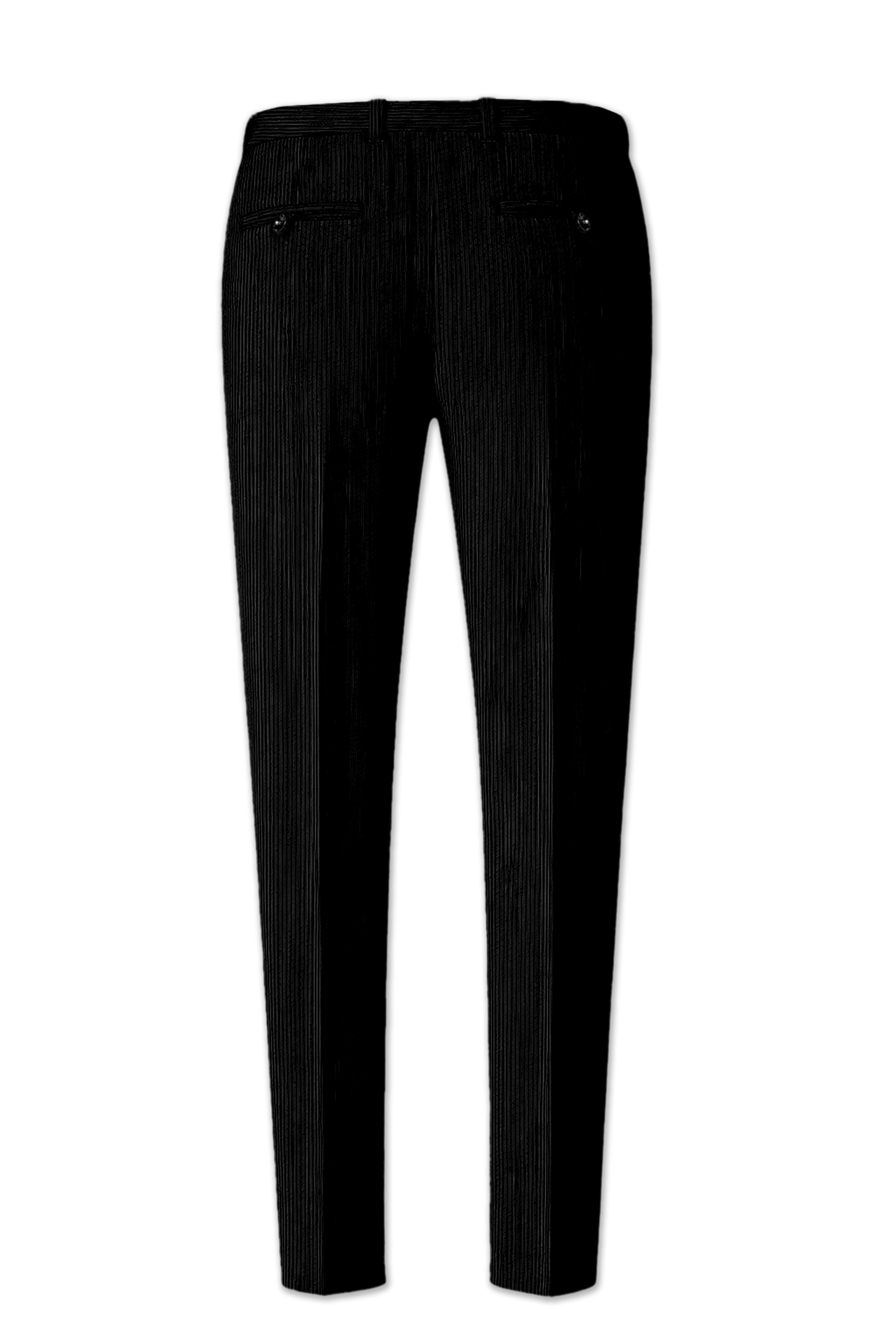 Jadenzo-Jade Black Corduroy Premium Stretchable Waistband Pant