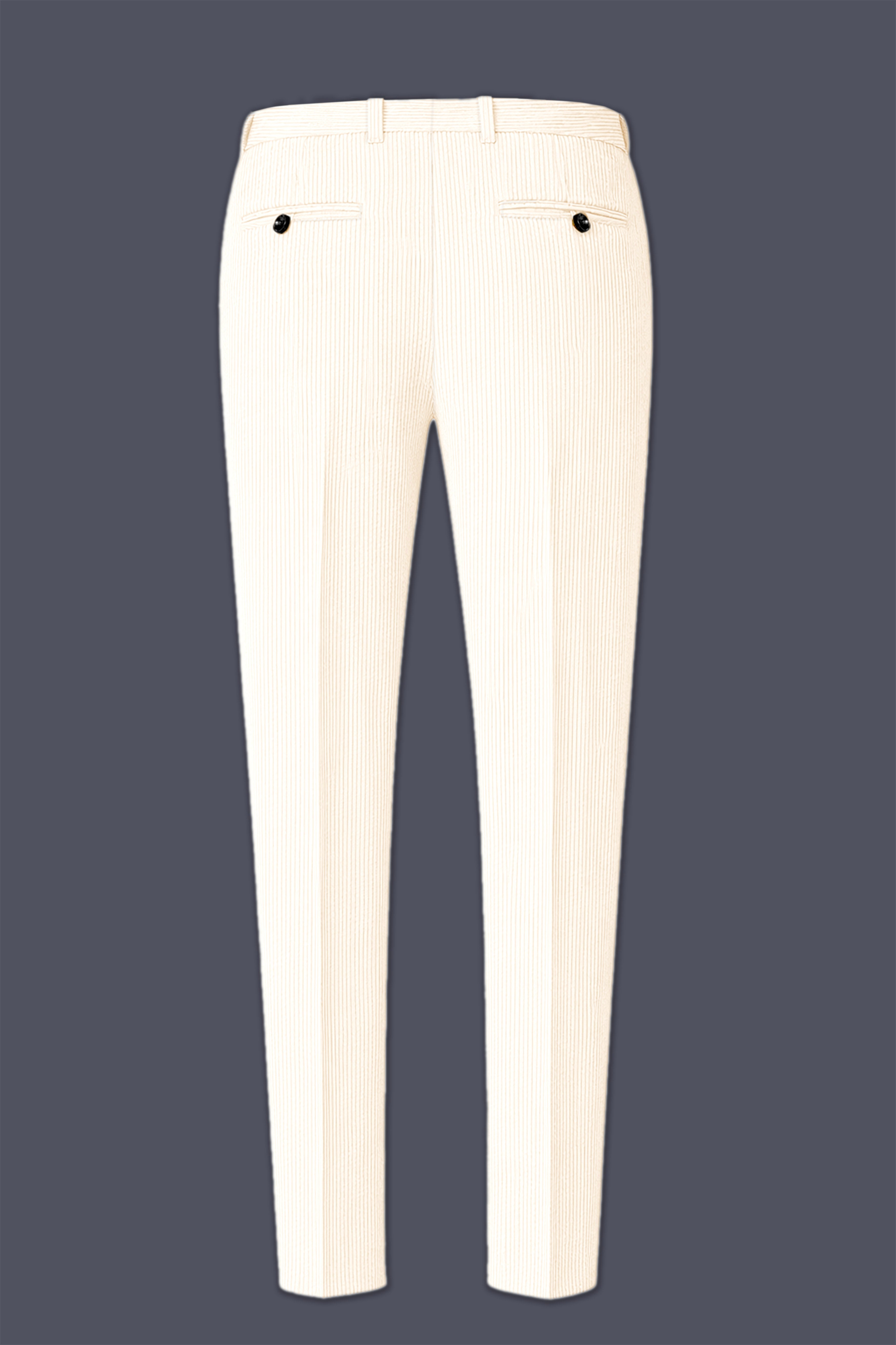 Ivoro-Swizzle Cream Corduroy Premium Stretchable Waistband Pant
