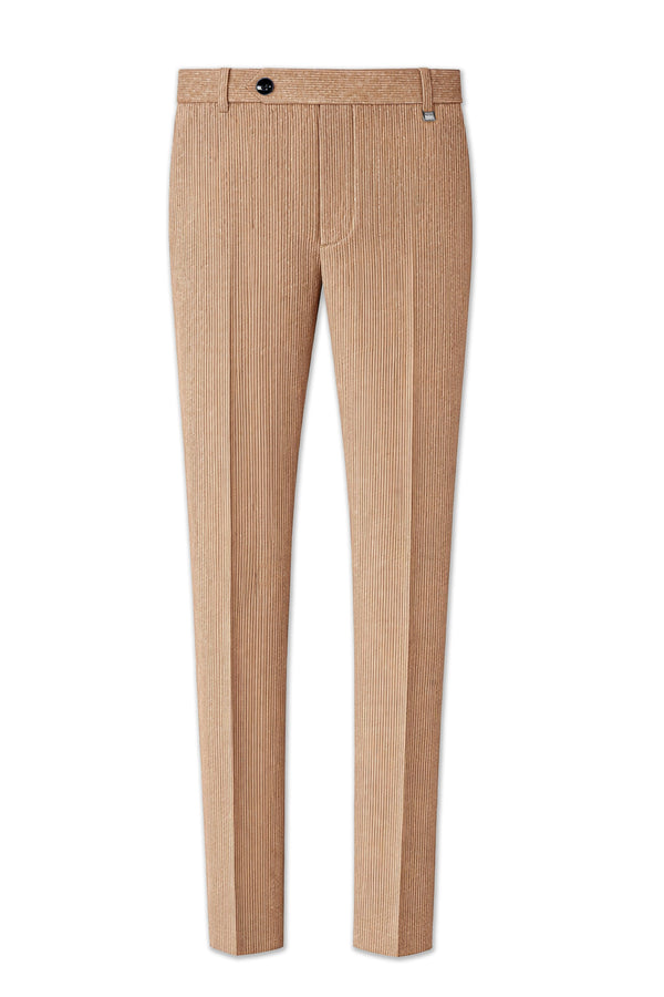 Cordenza-Muesli Brown Corduroy Premium Stretchable Waistband Pant