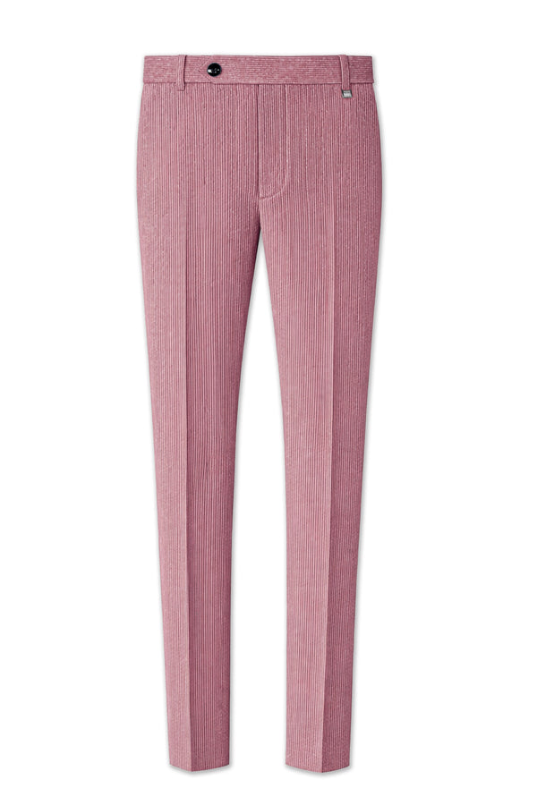 Petalux-Oriental Pink Corduroy Premium Stretchable Waistband Pant