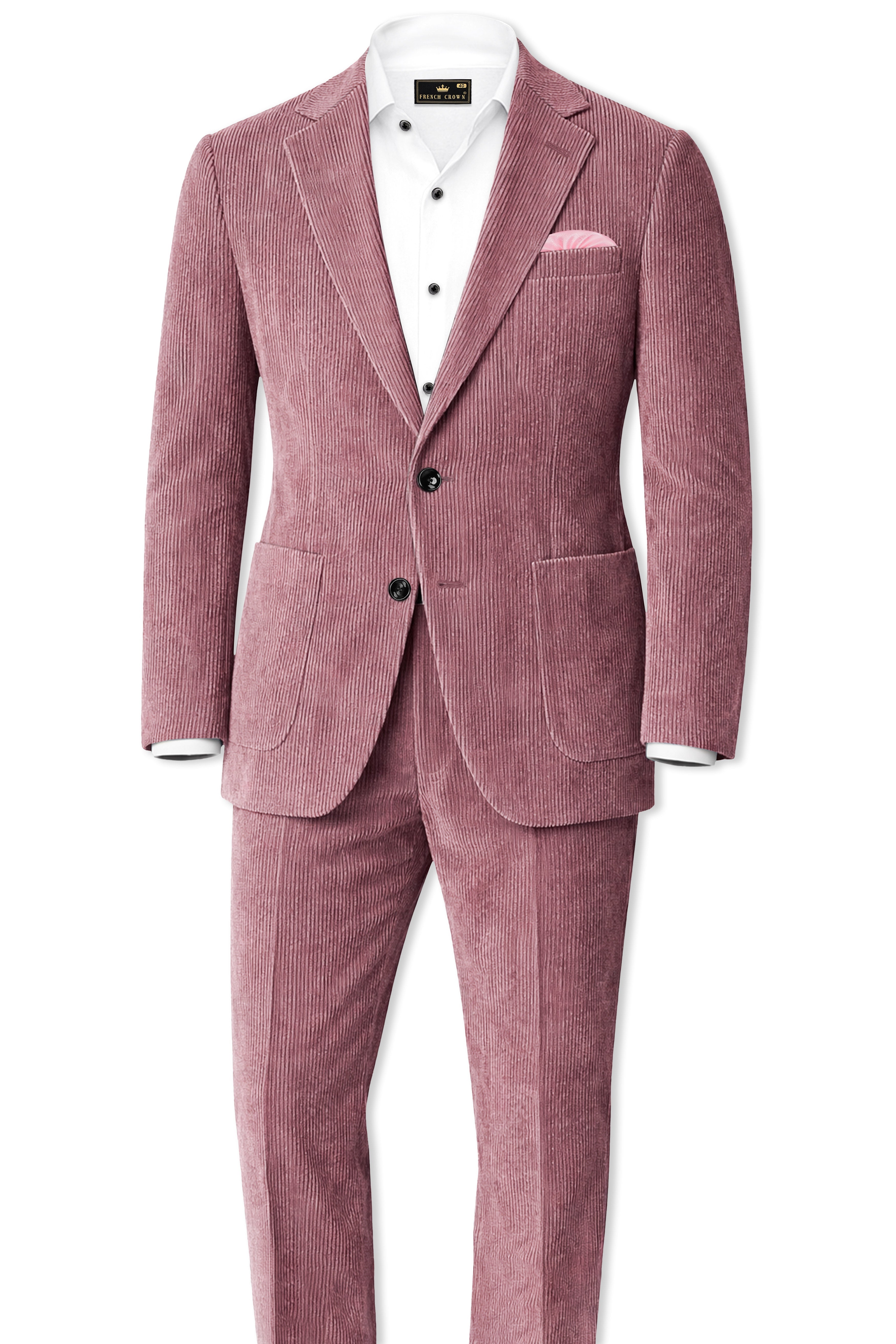 Petalux-Oriental Pink Corduroy Premium Stretchable Waistband Pant