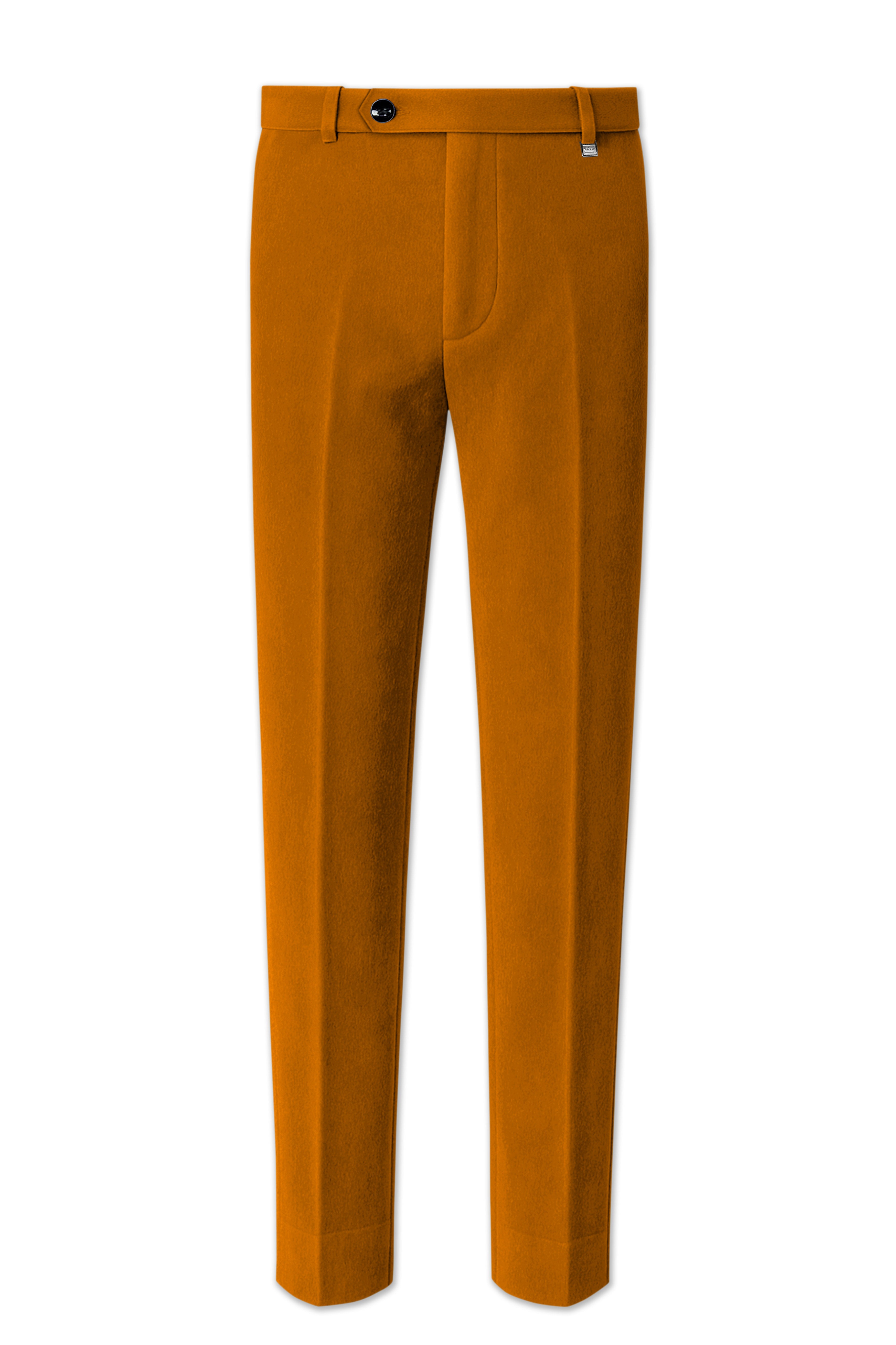 Volcan-Fiery Orange Velvet Stretchable Waistband Pant