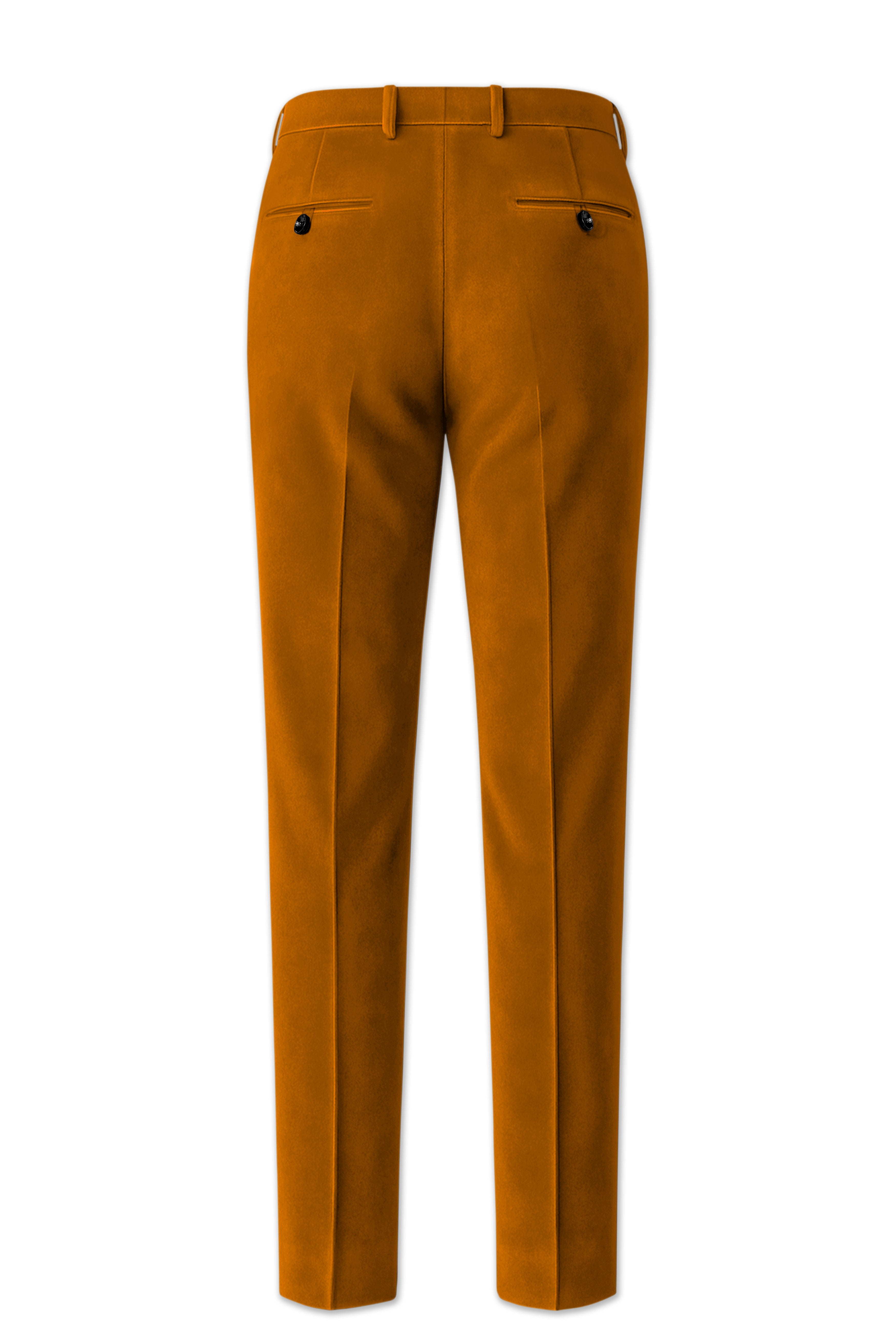Volcan-Fiery Orange Velvet Stretchable Waistband Pant