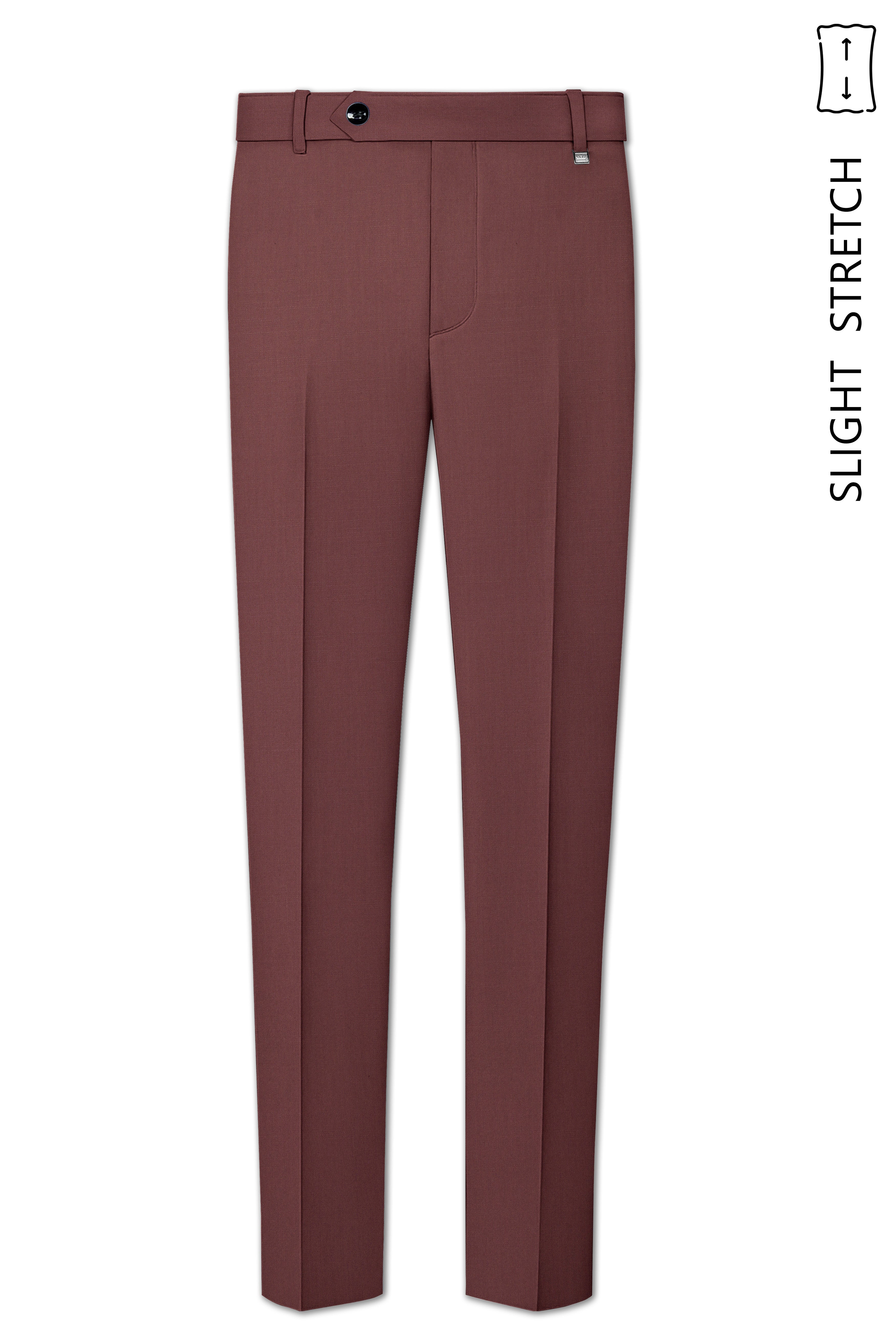 Heritage-Finch Maroon Wool Rich Slight Stretch Pant