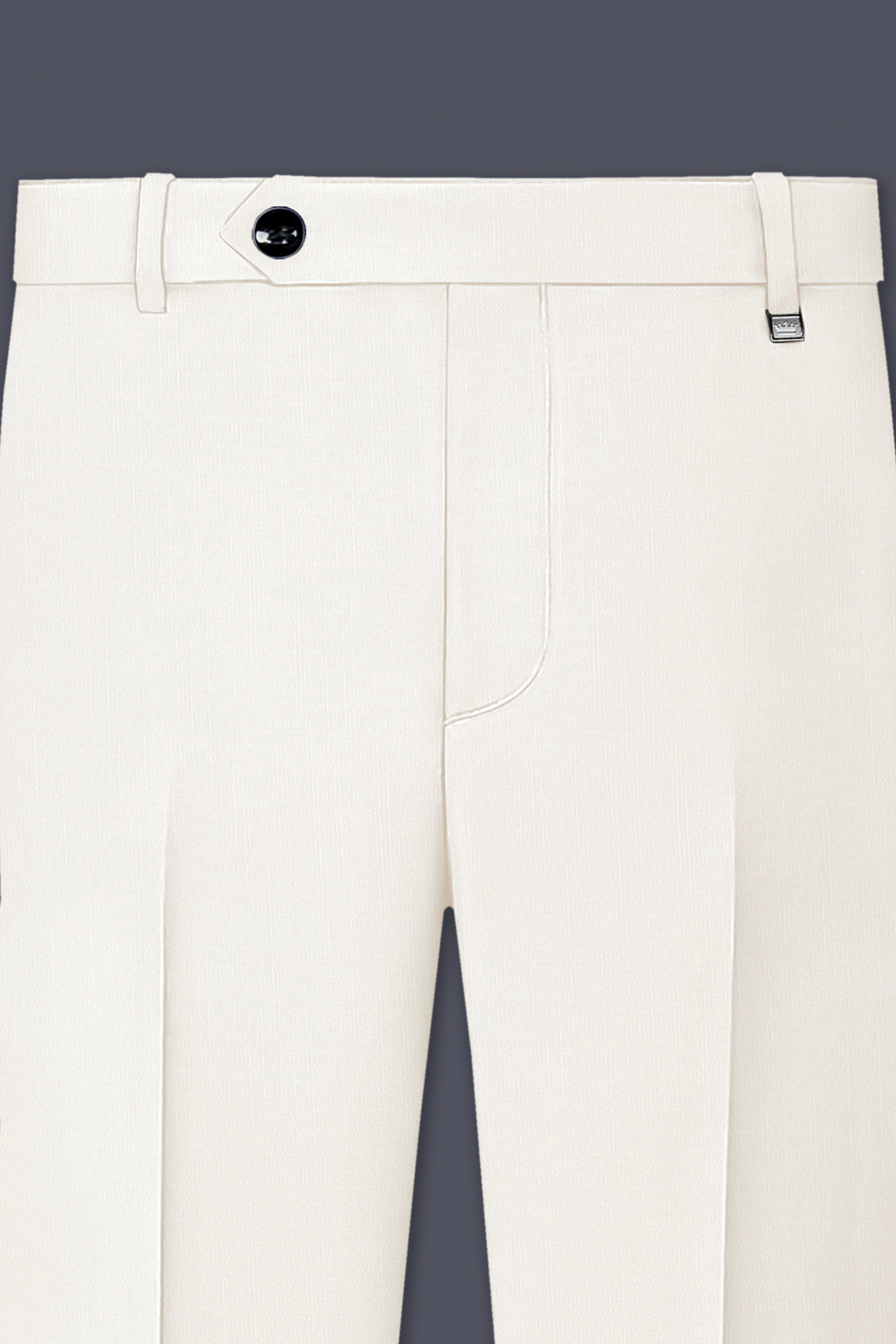 Ivory-Cararra Cream Wool Rich Slight Stretch Pant