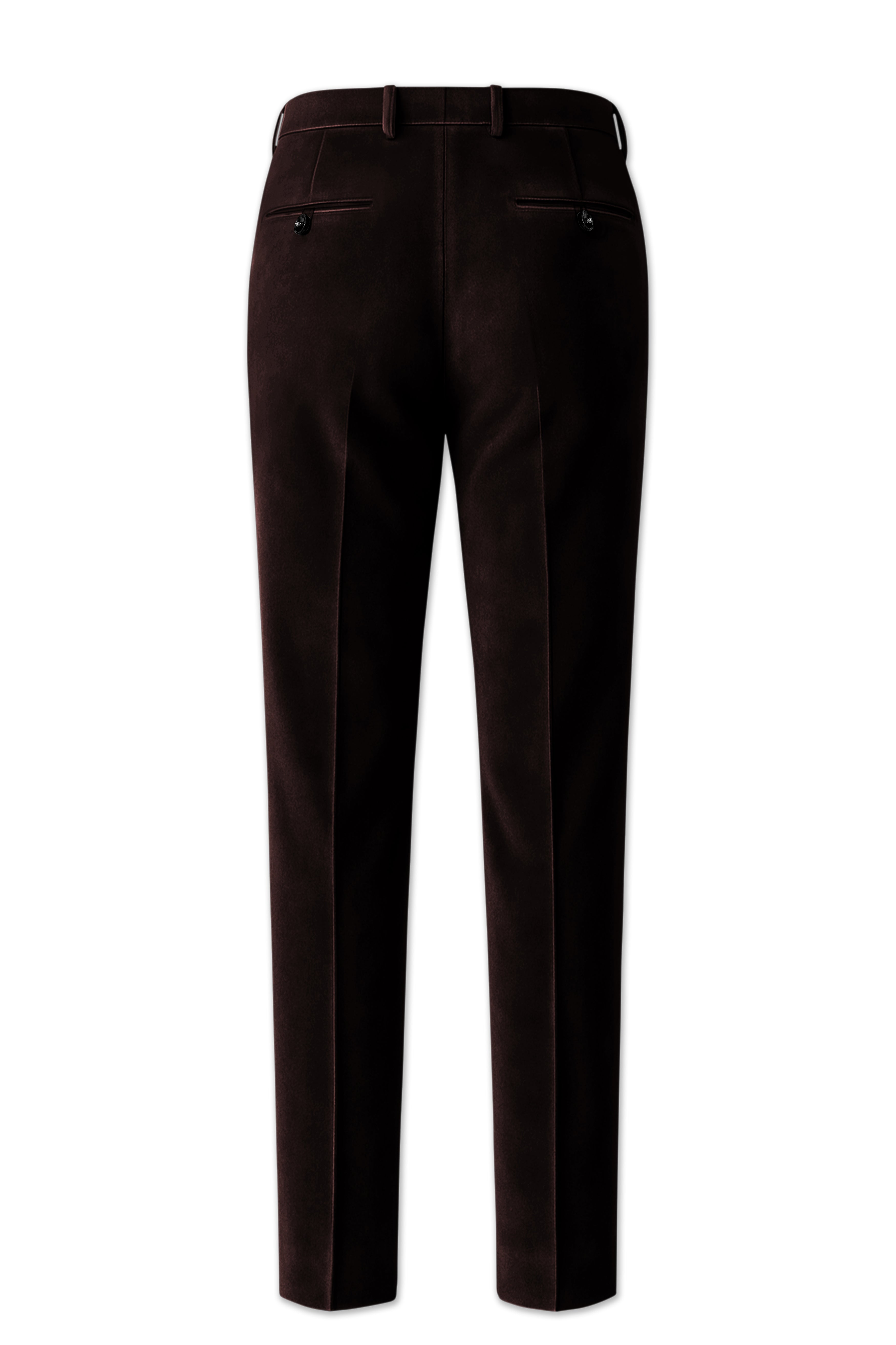 Imperial-Acadia Brown Velvet Stretchable Waistband Pant