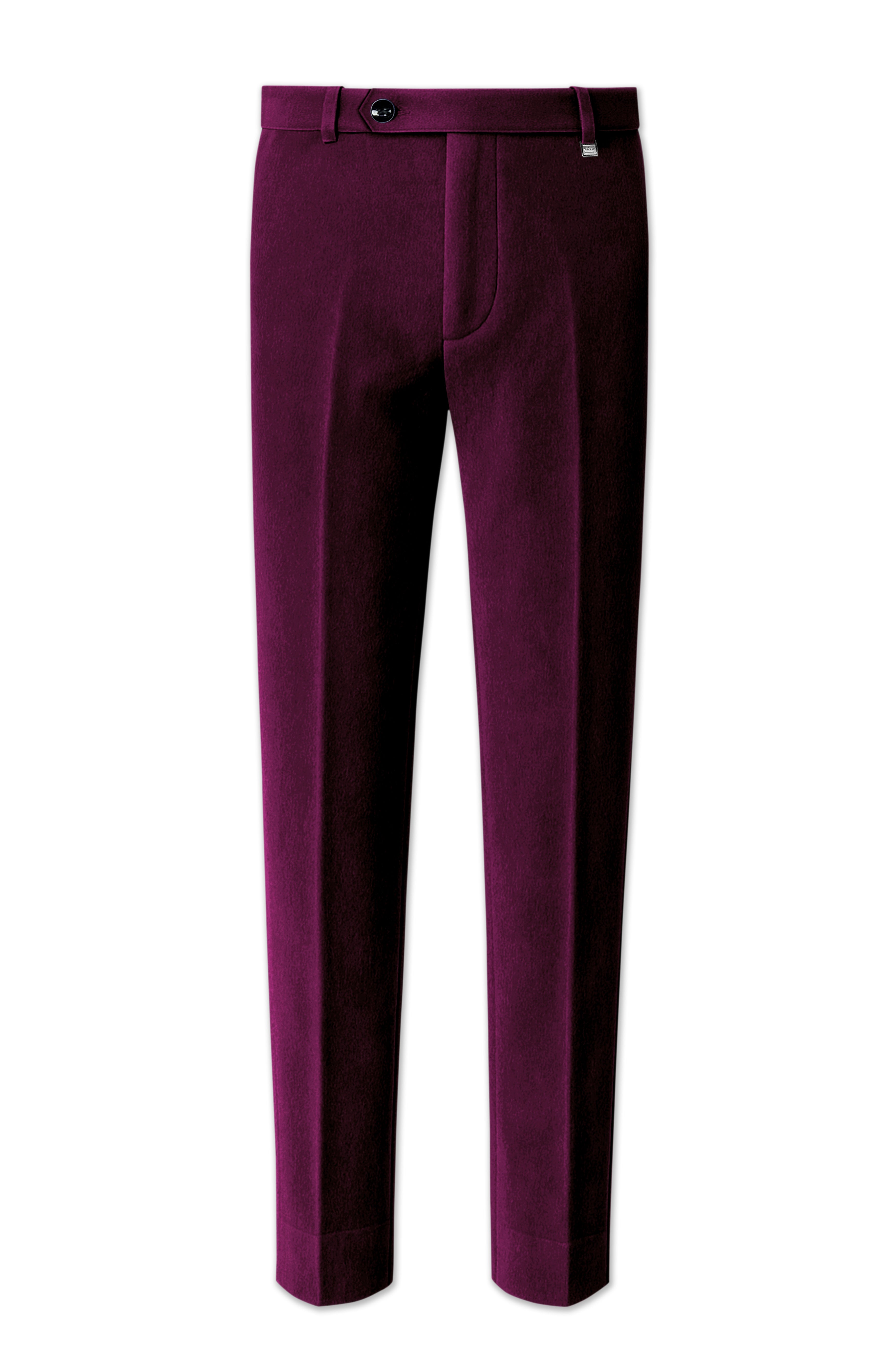Corale-Tamarind Pink Velvet Stretchable Waistband Pant