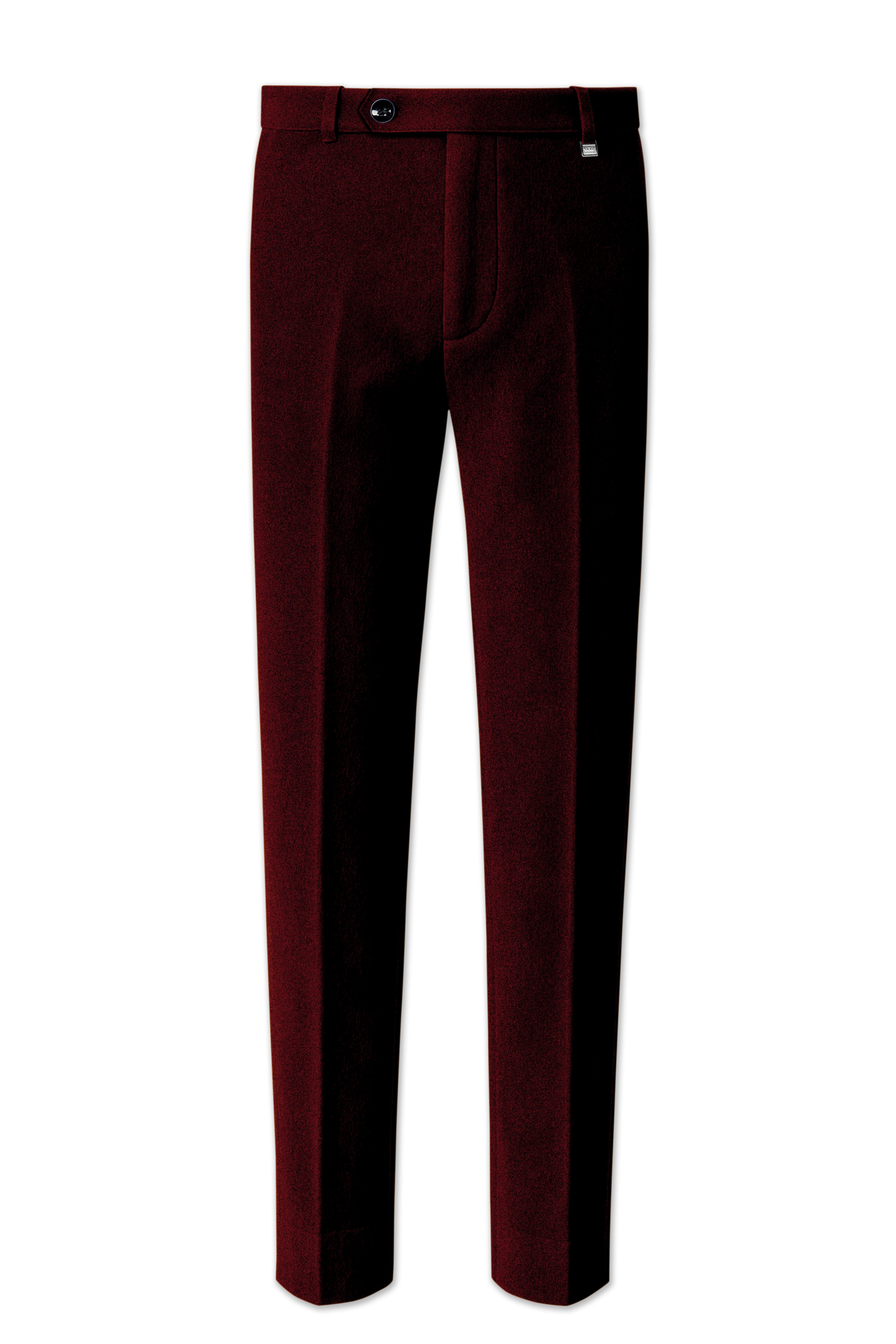 Crimson-Sepia Red Velvet Stretchable Waistband Pant