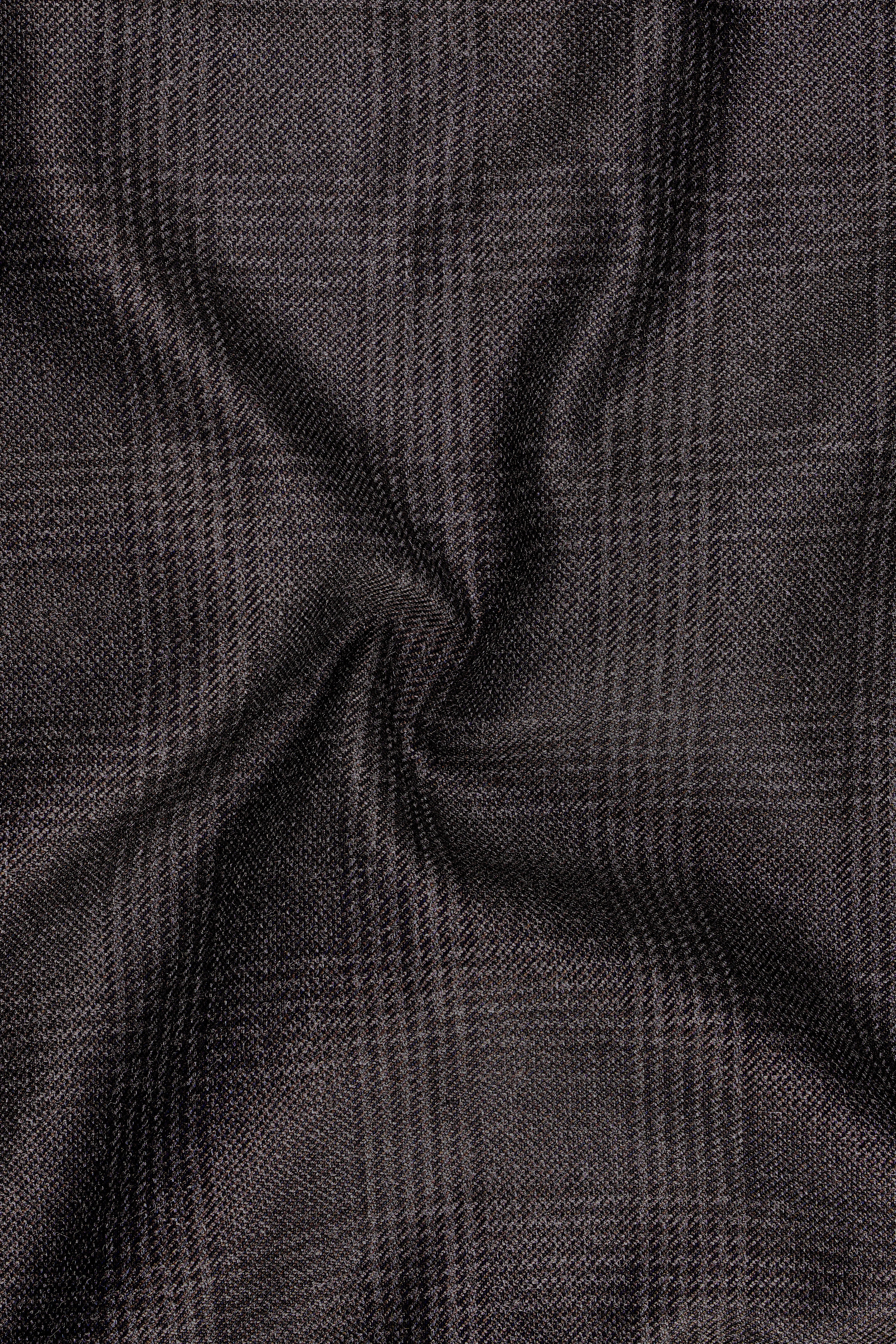 Bruno-Chicago Brown Wales Plaid Tweed Stretchable Waistband Pant