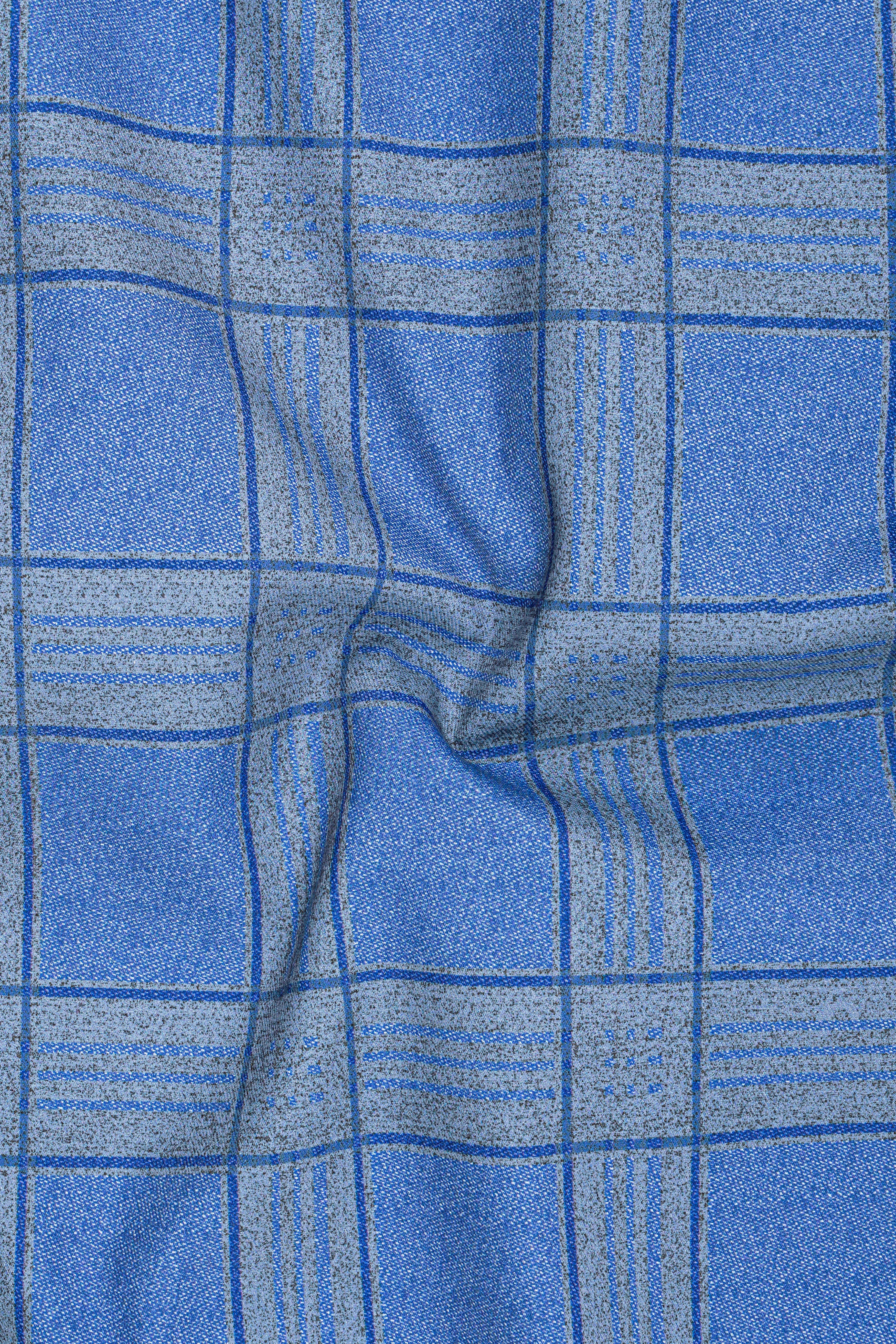 Mariner-Danube Blue Wool Blend Stretchable Waistband Pant