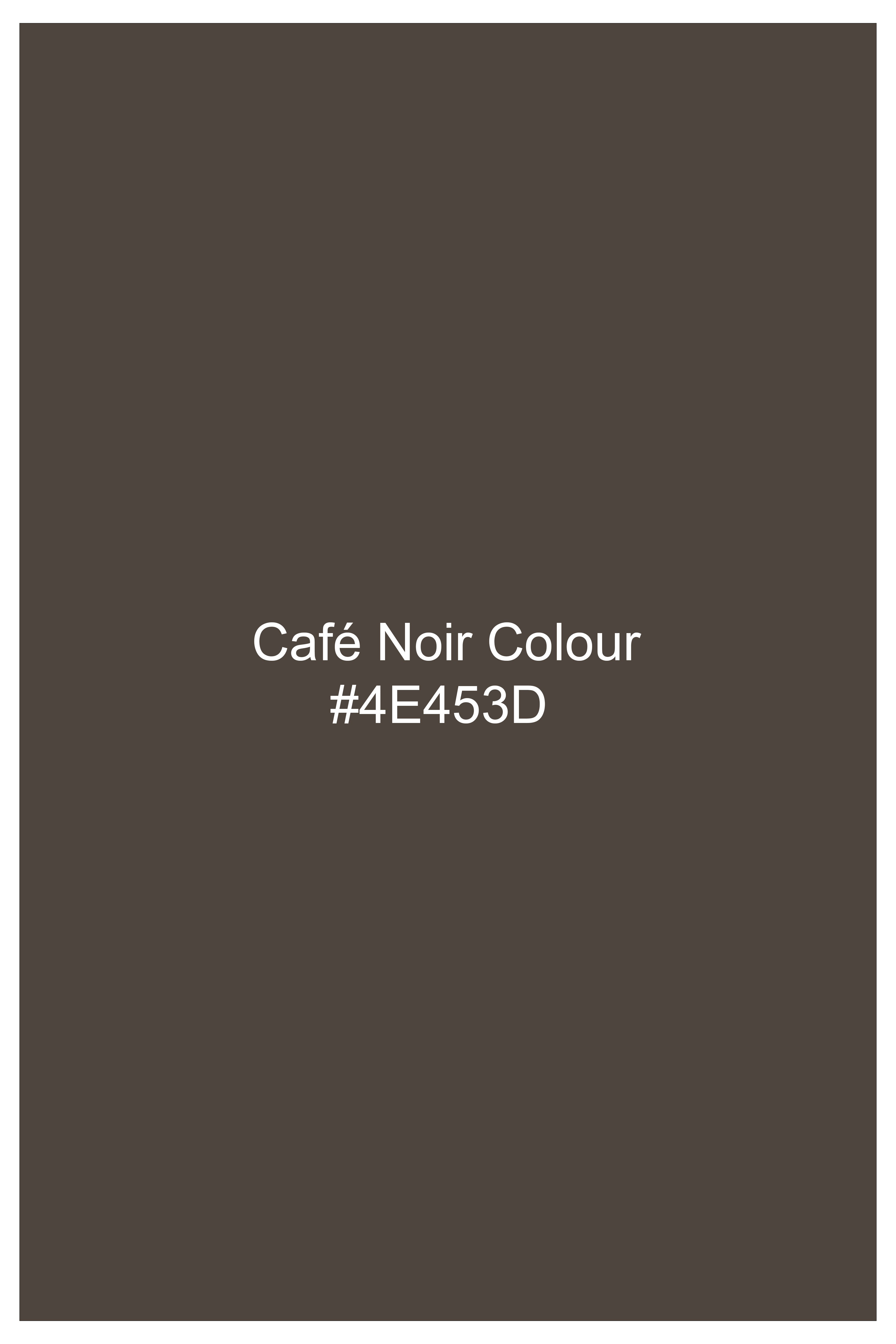 Truffle-Cafe Noir Brown Plaid Wool Rich Stretchable Waistband Pant