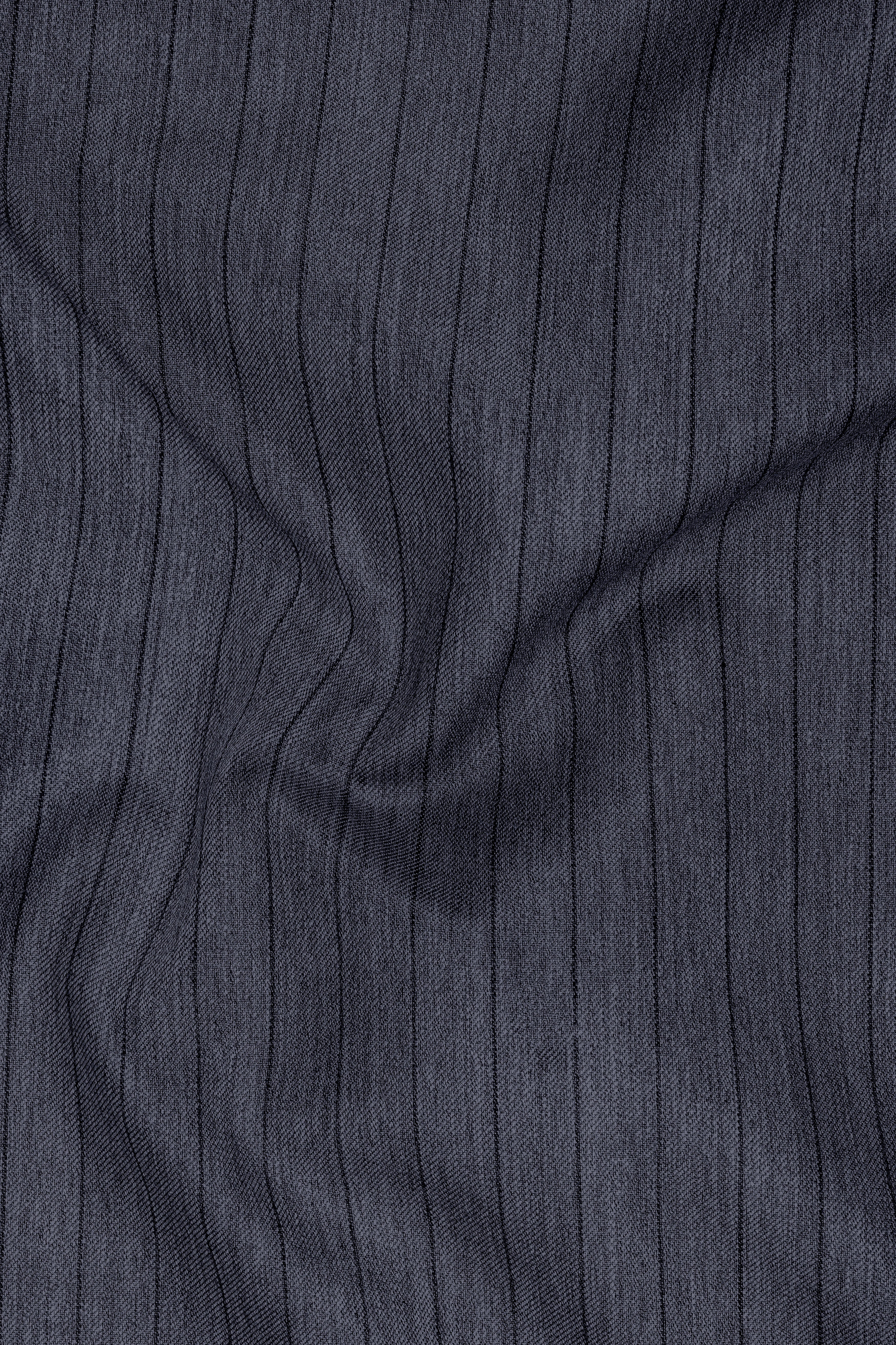 Azurion-Ninja Blue Pin Striped Wool Rich Slight Stretch Waistband Pant