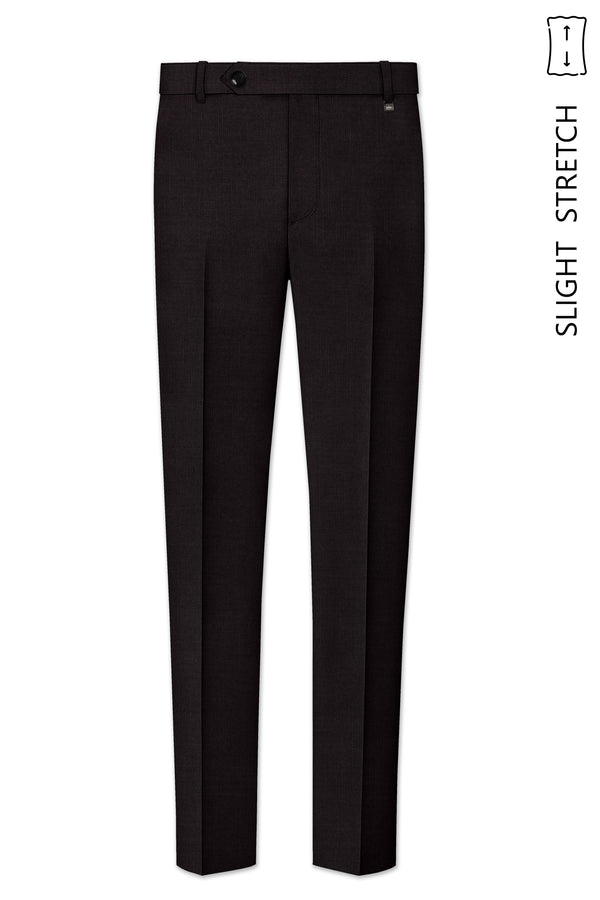 Umbero-Eclipse Brown Wool Rich Slight Stretch Waistband Pant