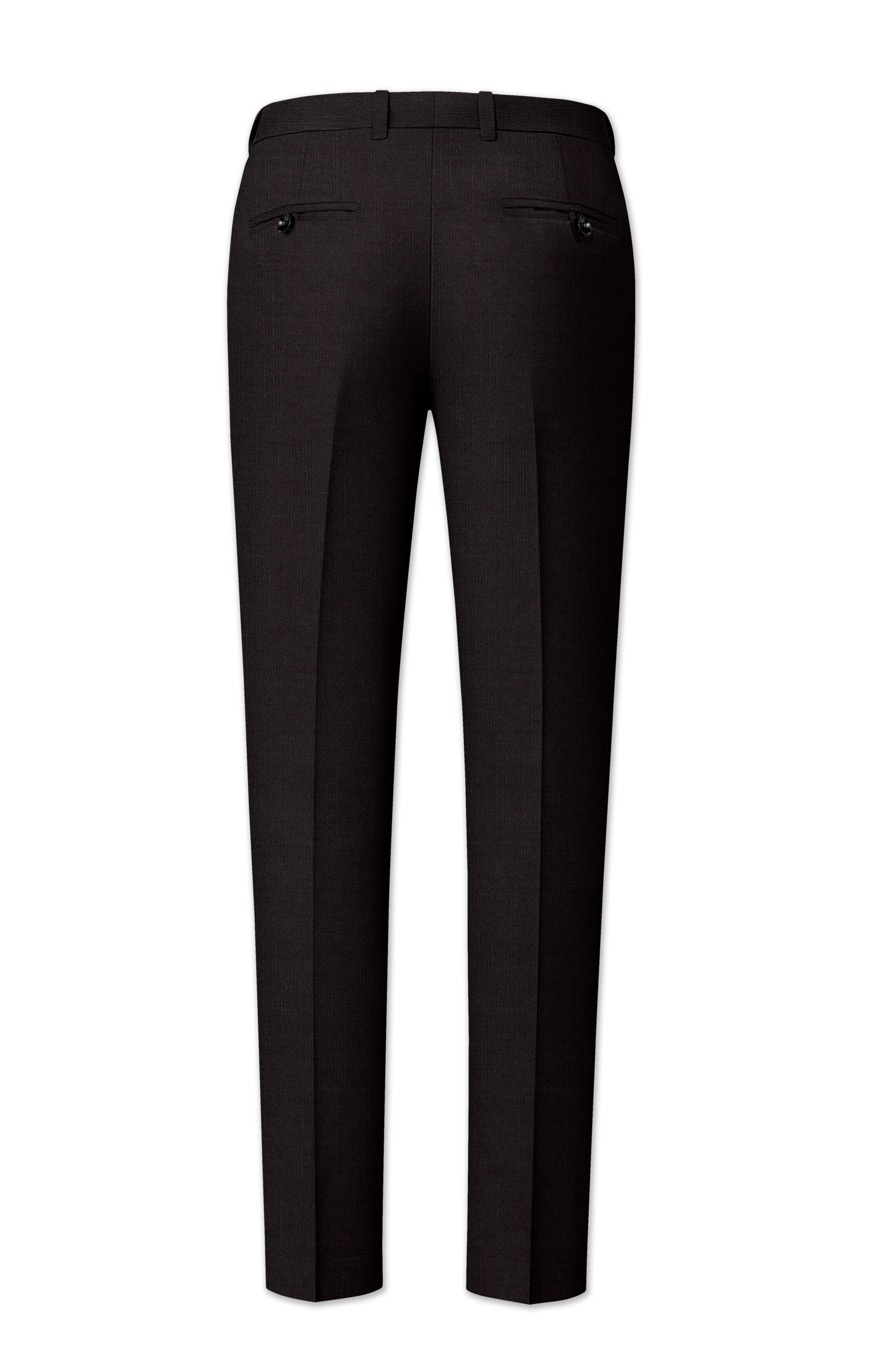 Umbero-Eclipse Brown Wool Rich Slight Stretch Waistband Pant