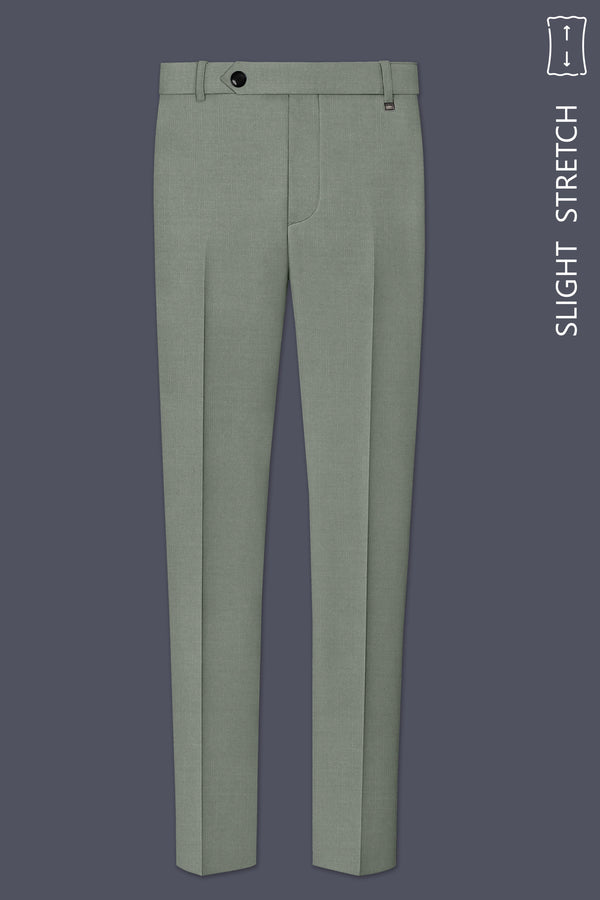 Sage-Smokey Green Wool Rich Slight Stretch Waistband Pant