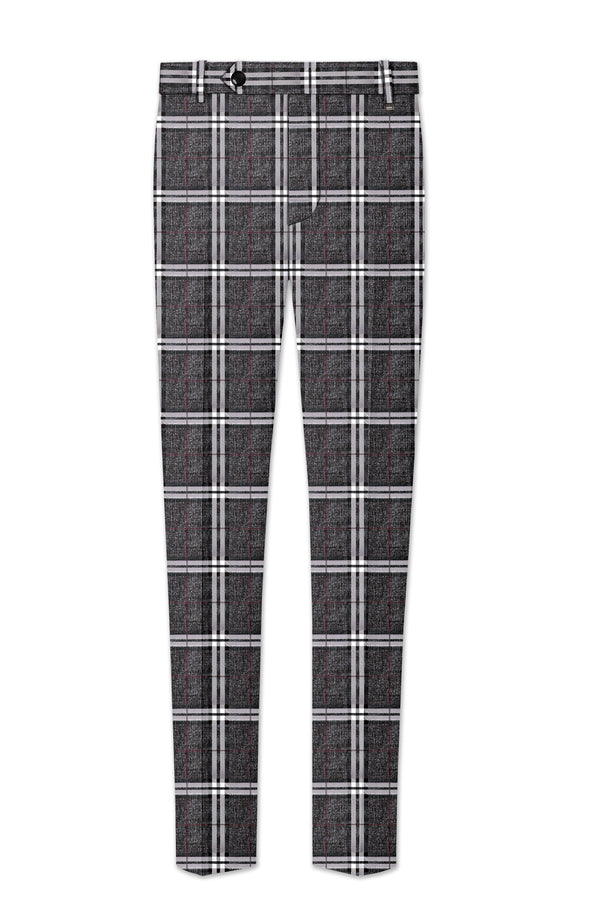 Axiom-Granite Gray Plaid Wool Rich Waistband Pant