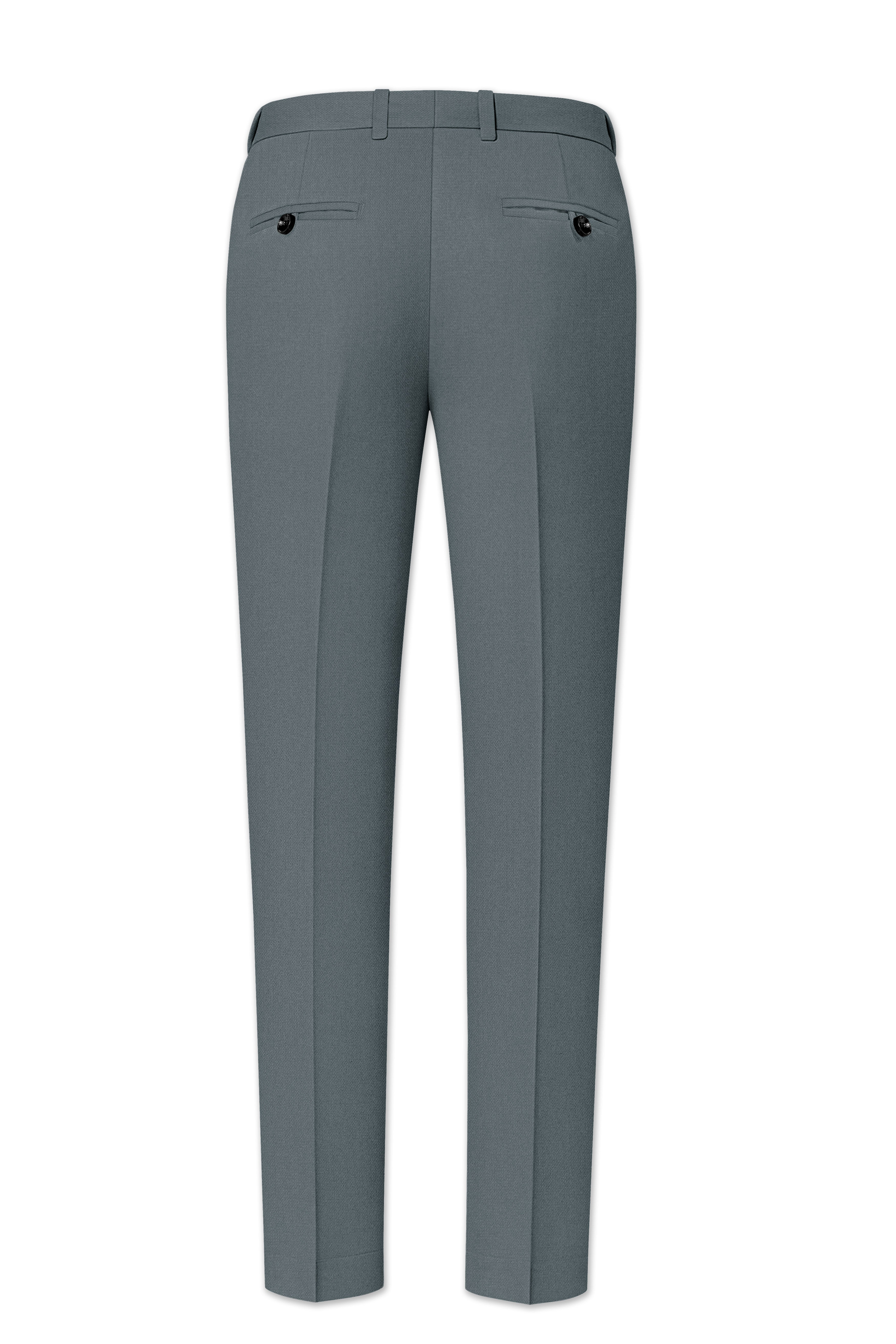 Aurelian-Scarpa Green Diamond Textured Wool Rich Slight Stretch Waistband Pant