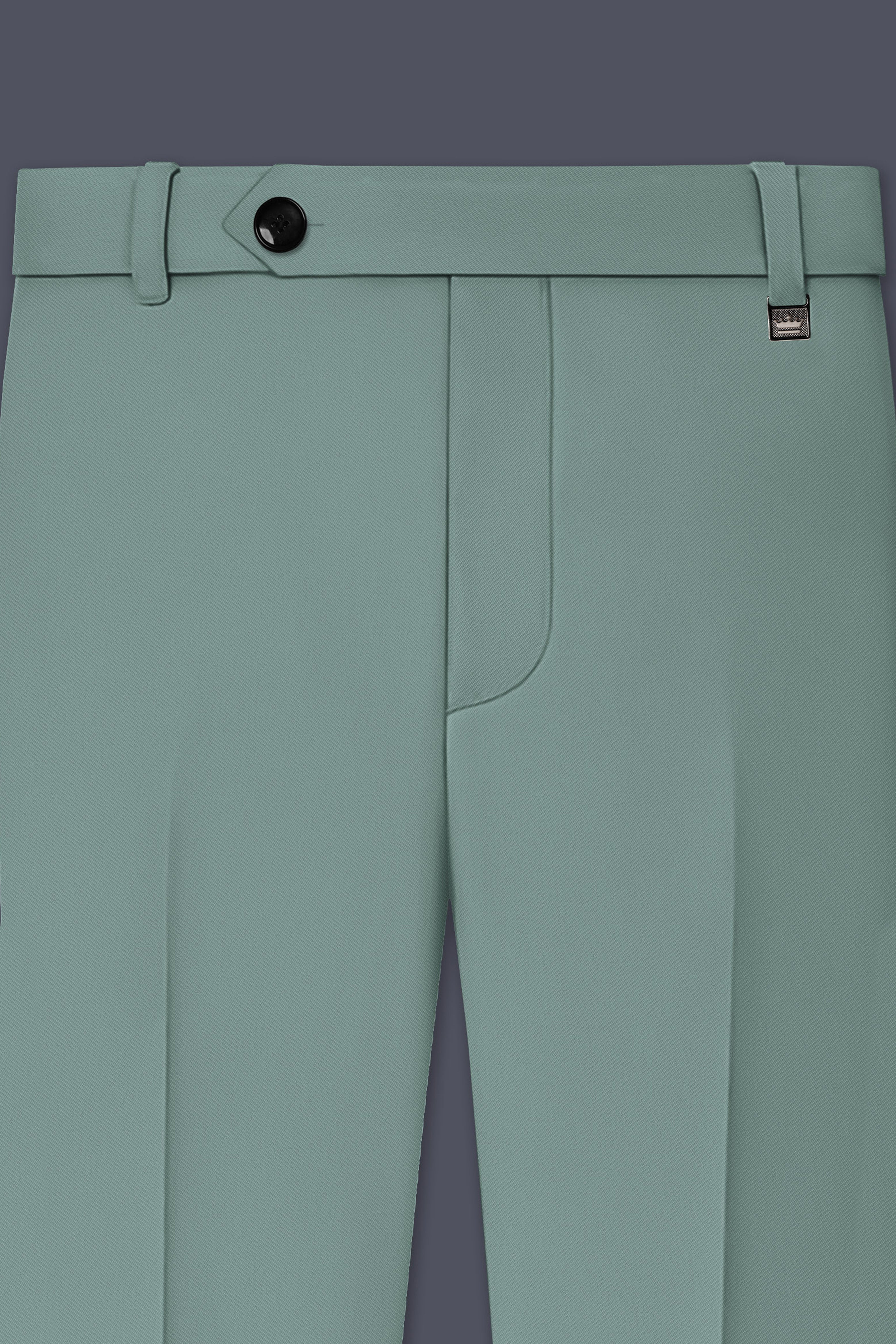 Verde-Korean Spanish Green 4-Way Stretch Wrinkle-Free Wool Rich Stretchable Waistband Pant