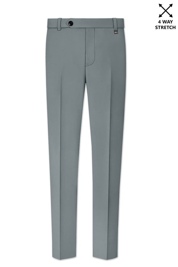 Flexaro-Korean Abbey gray 4-Way Stretch Wrinkle-Free Wool Rich Stretchable Waistband Pant