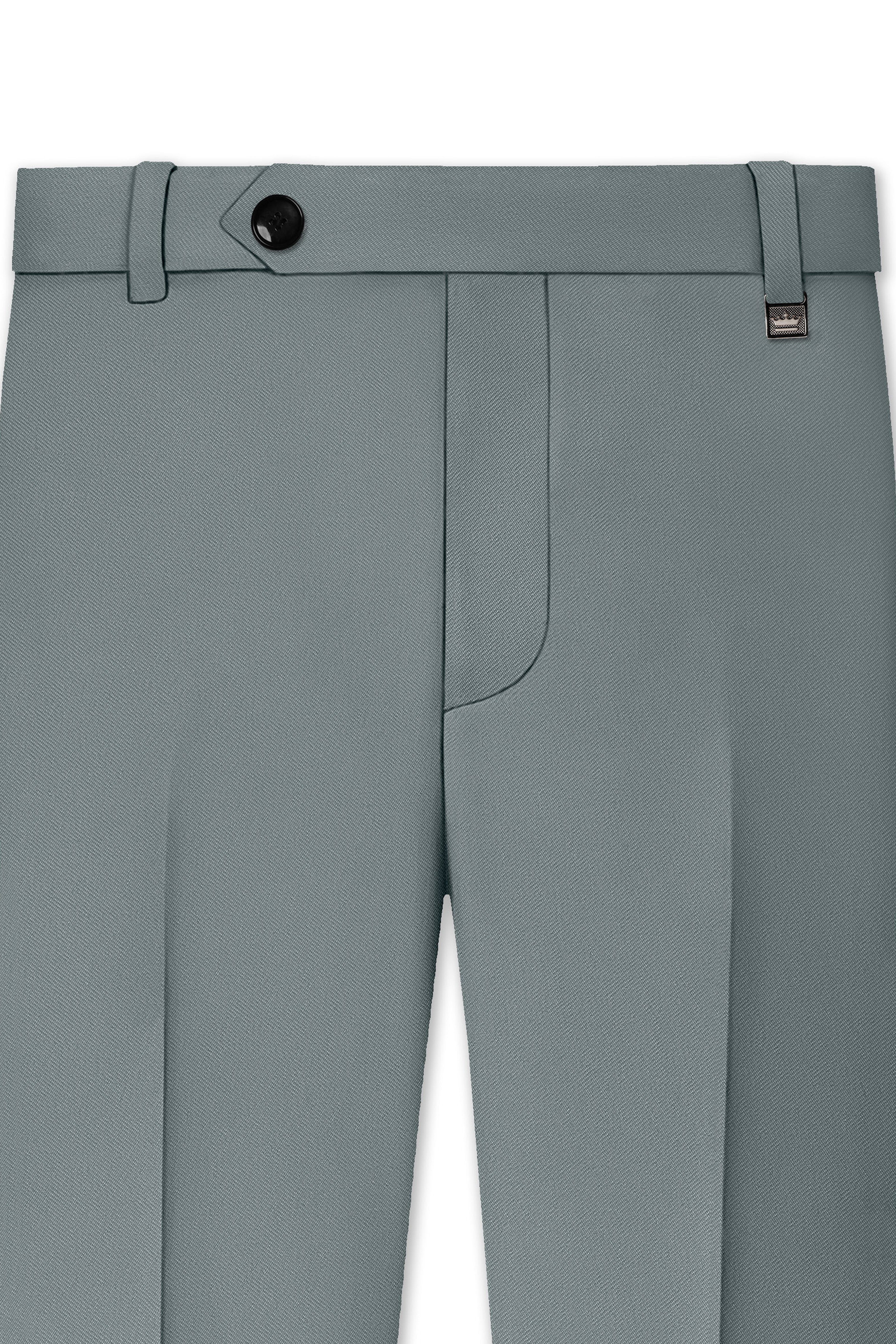 Flexaro-Korean Abbey gray 4-Way Stretch Wrinkle-Free Fluid Drape Fabric Stretchable Waistband Pant