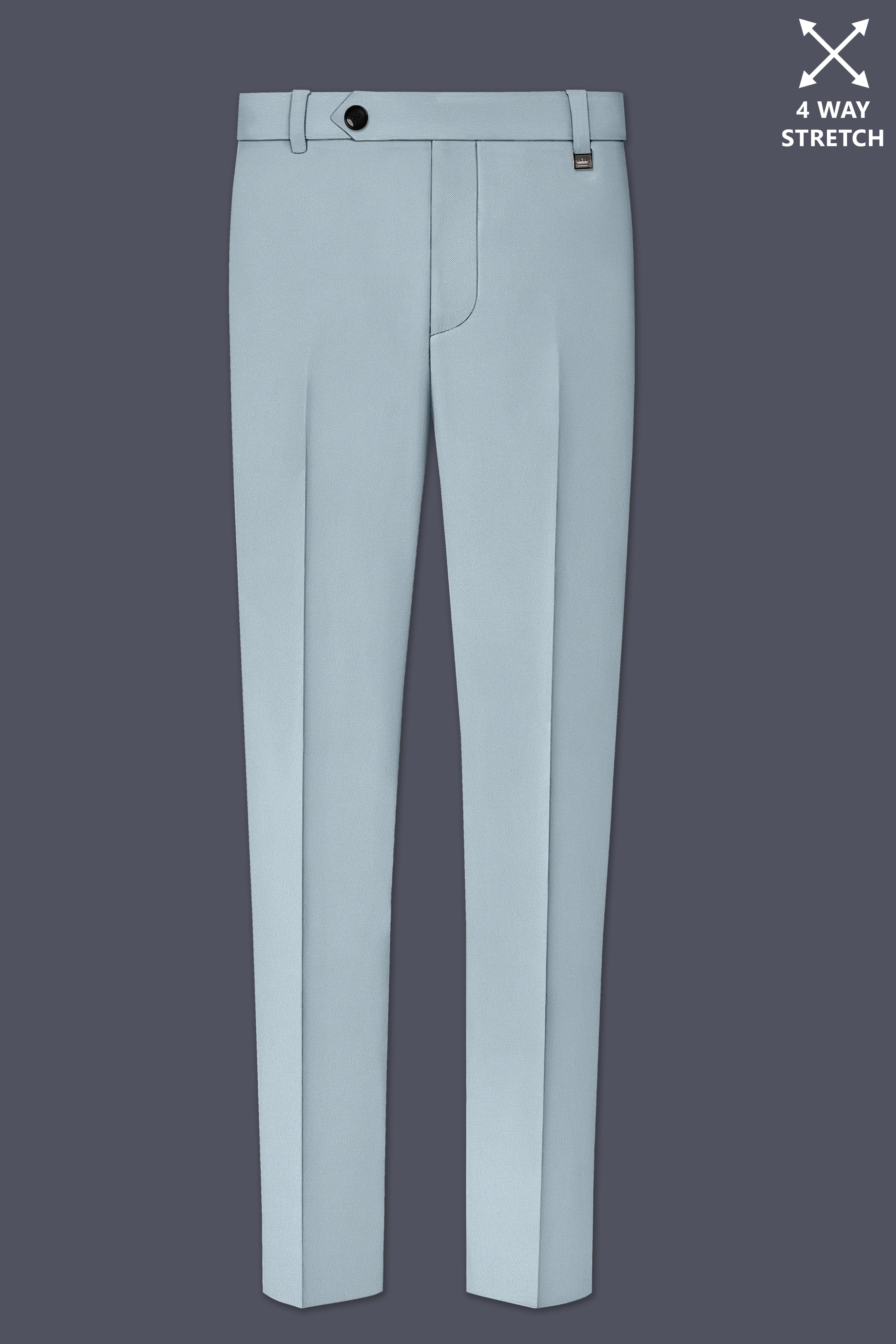 Pewter-Korean Chateau gray 4-Way Stretch Wrinkle-Free Wool Rich Stretchable Waistband Pant