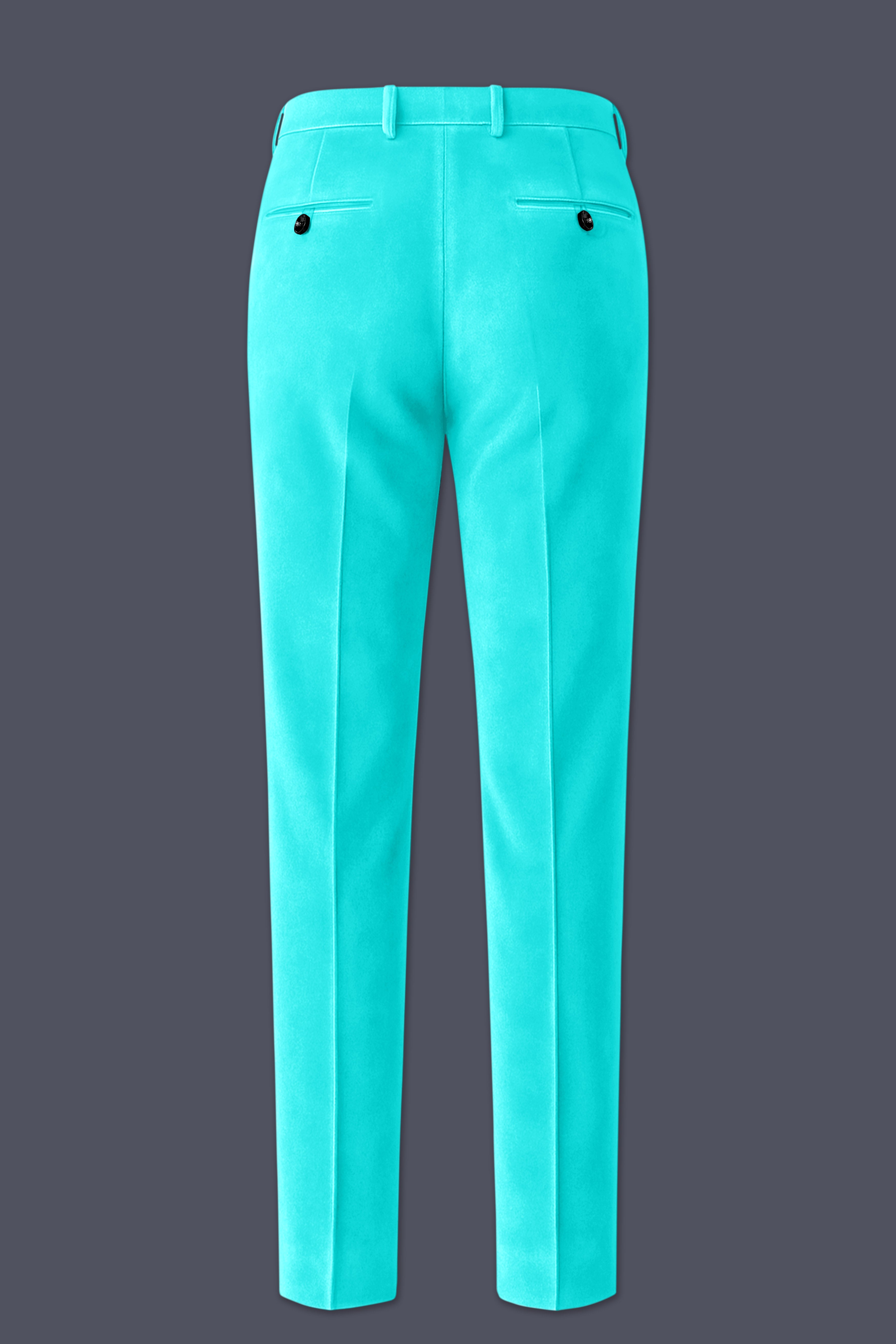 Sovereign-Turquoise Blue Velvet Stretchable Waistband Pant