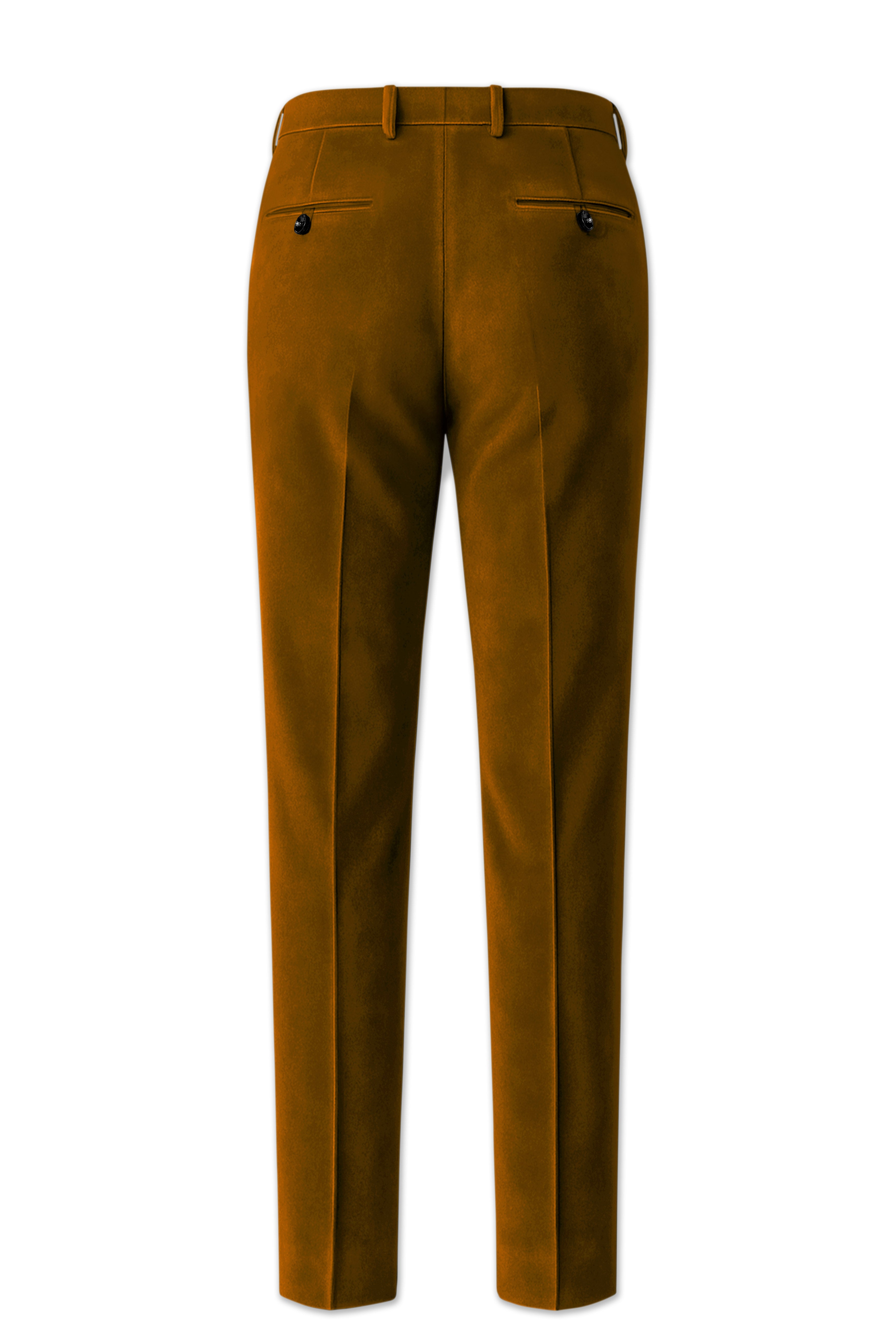 Cavaro-Saddle Brown Velvet Stretchable Waistband Pant