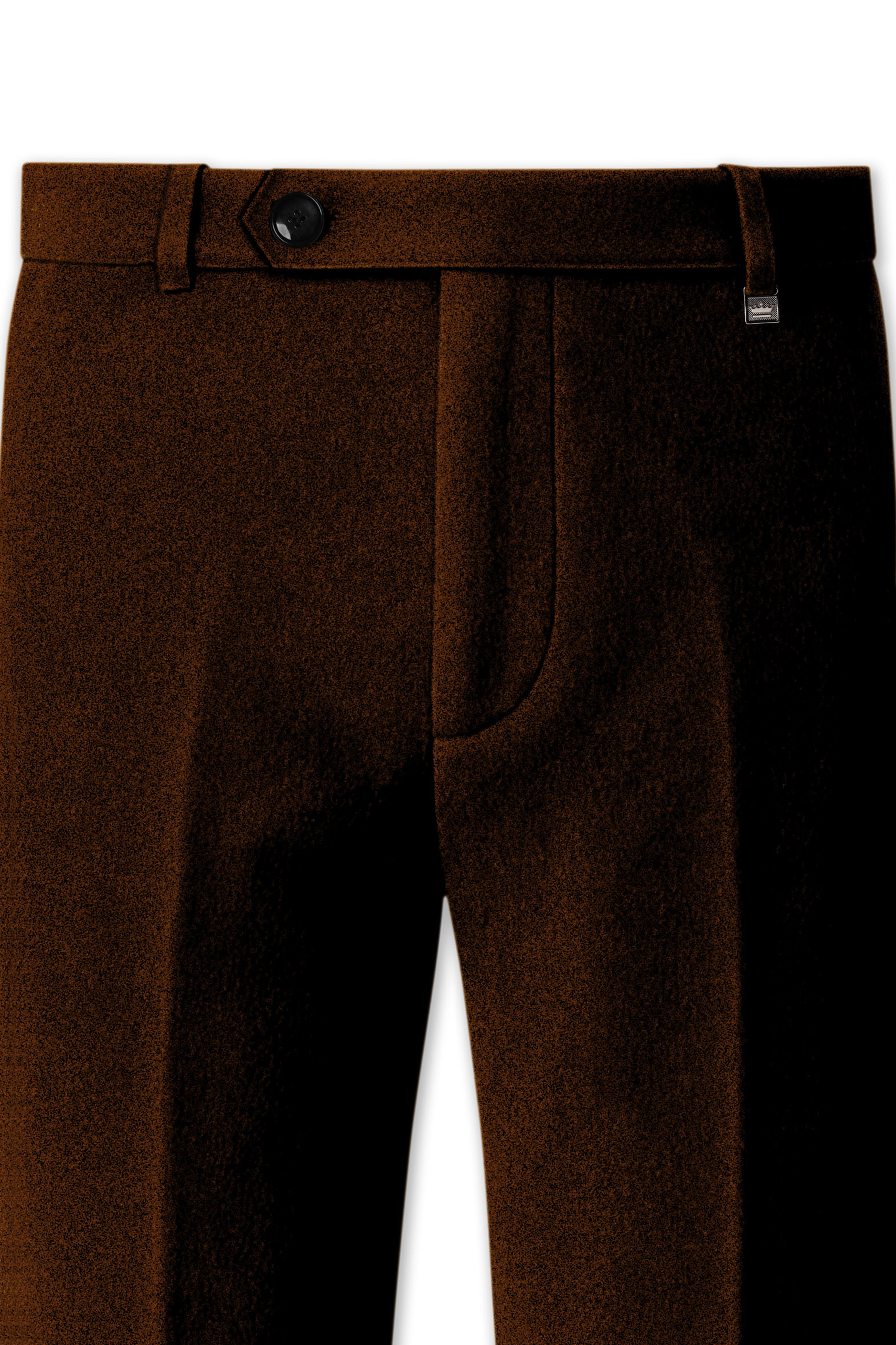 Torvex-Creole Brown Velvet Stretchable Waistband Pant