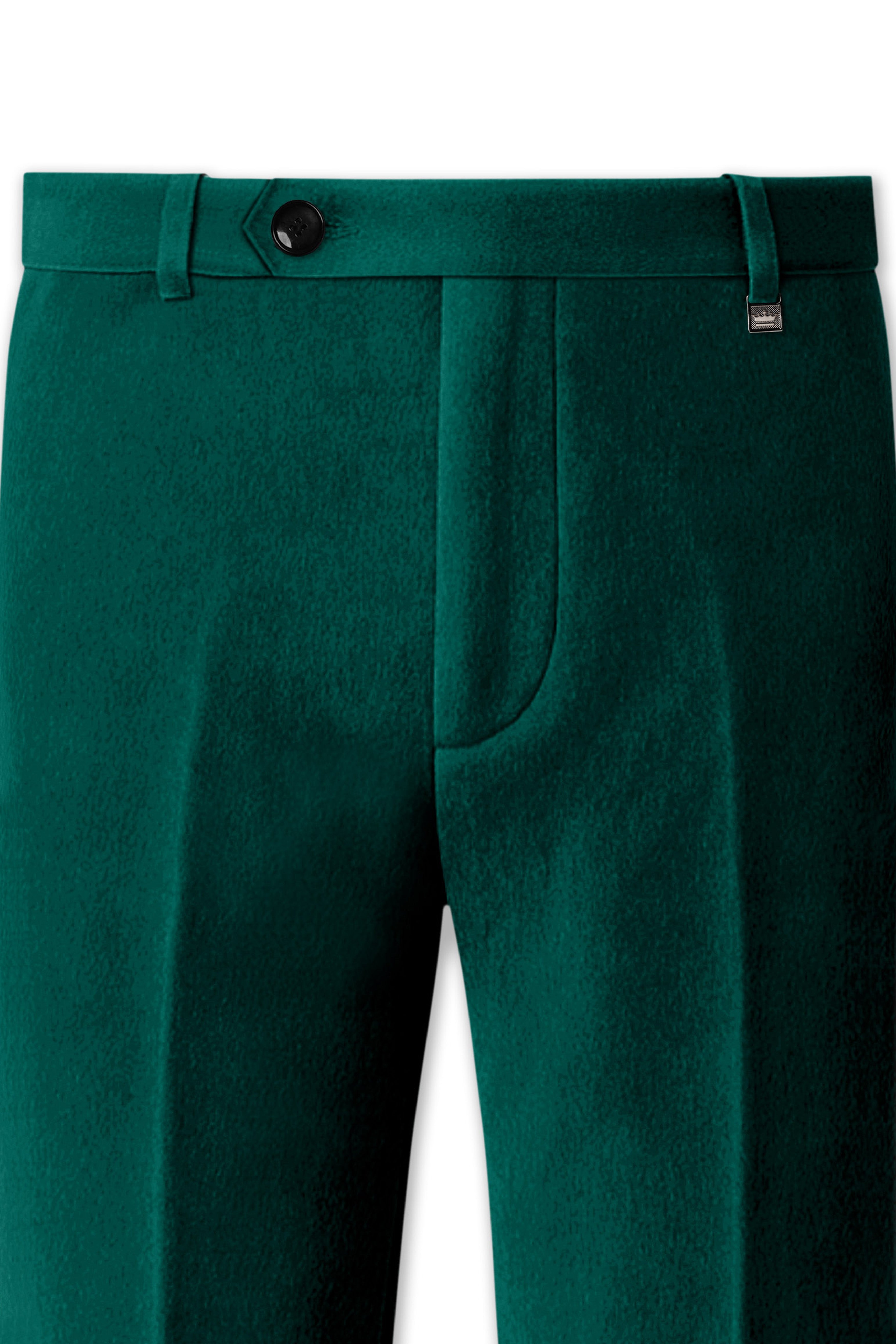 Lagoon-Teal Green Velvet Stretchable Waistband Pant