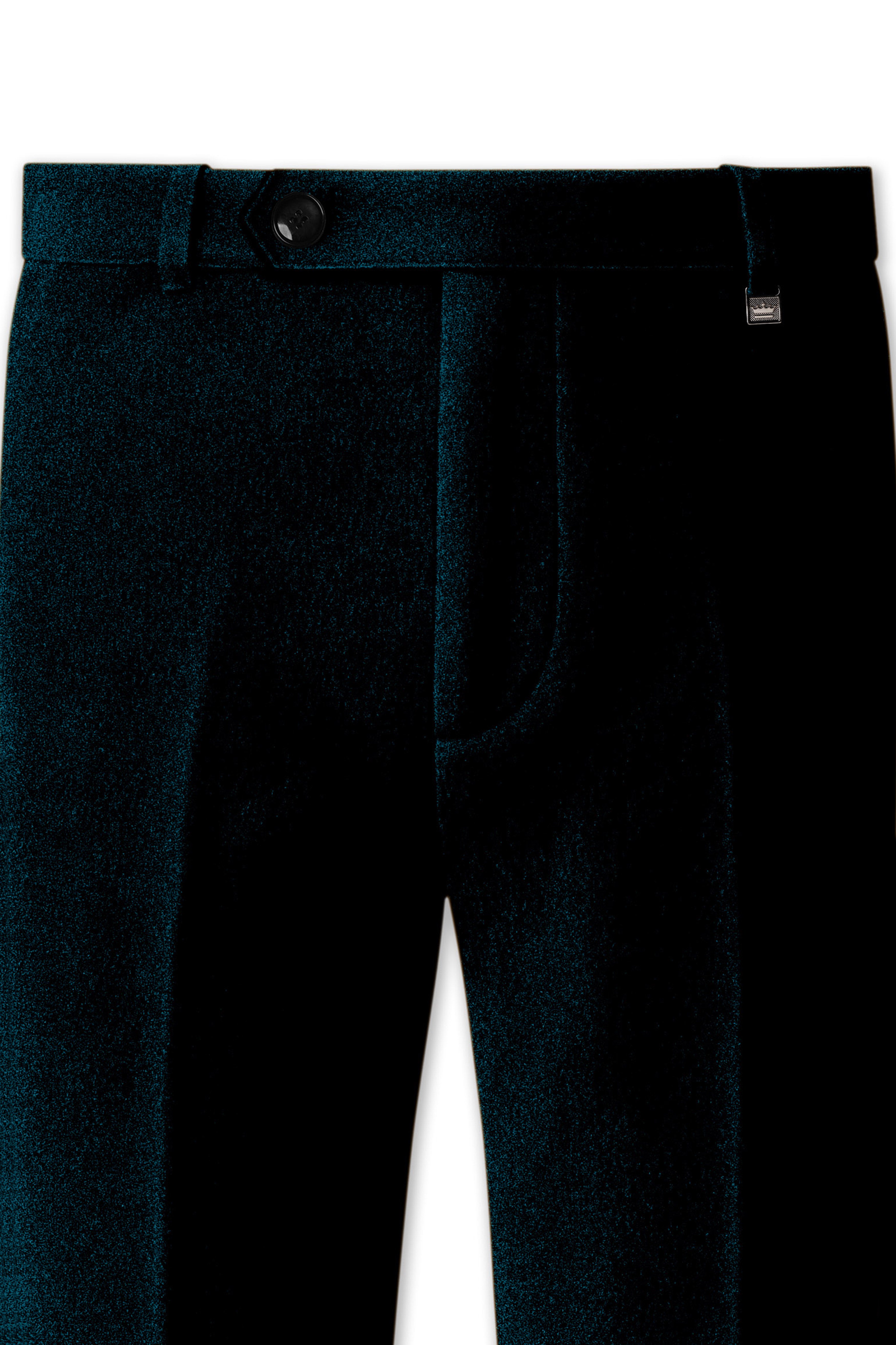 Rogue-Jaguar Blue Velvet Stretchable Waistband Pant