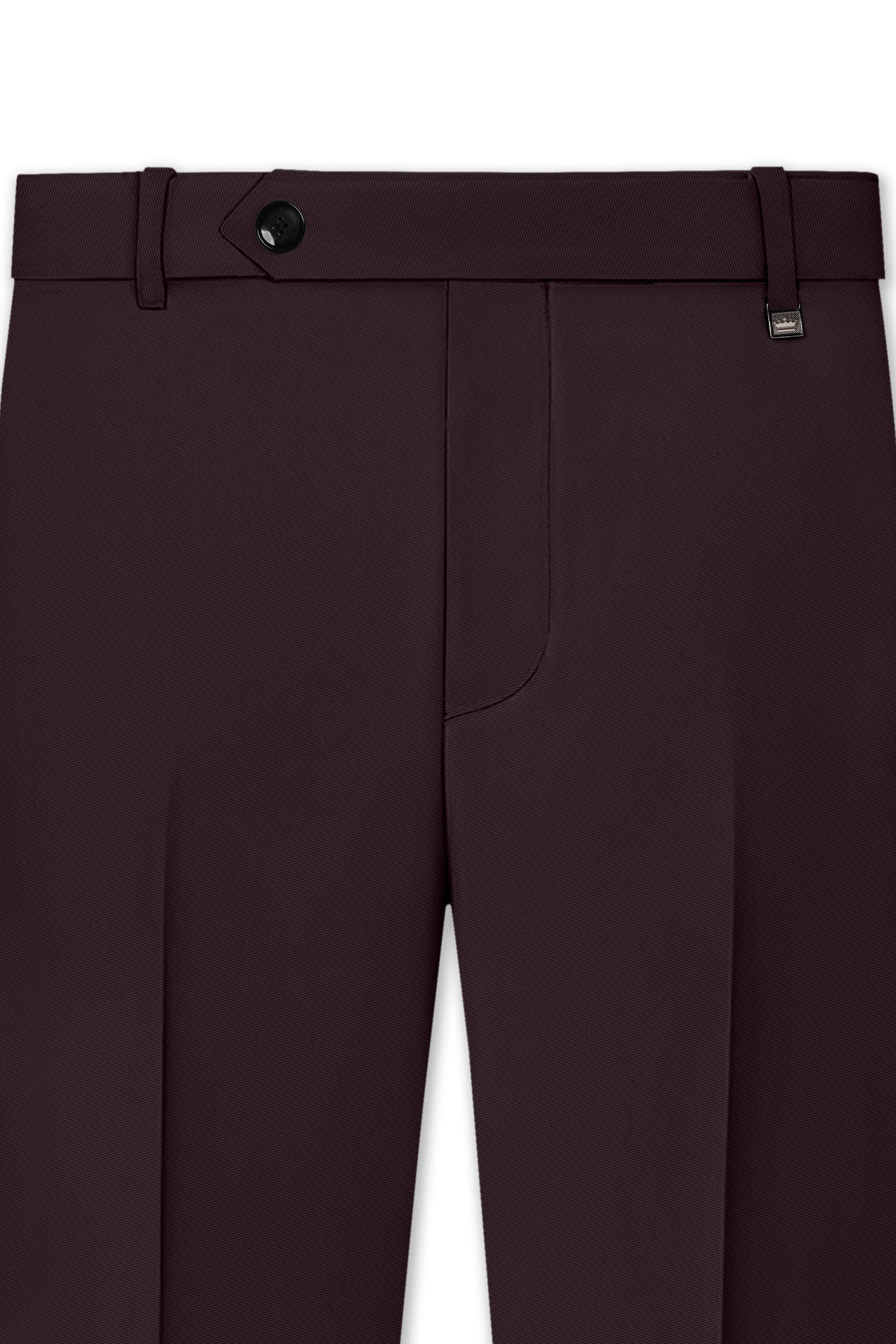 Imperial-Seal Brown Slight Stretch Subtle Sheen Poly-Viscose Waistband Pant