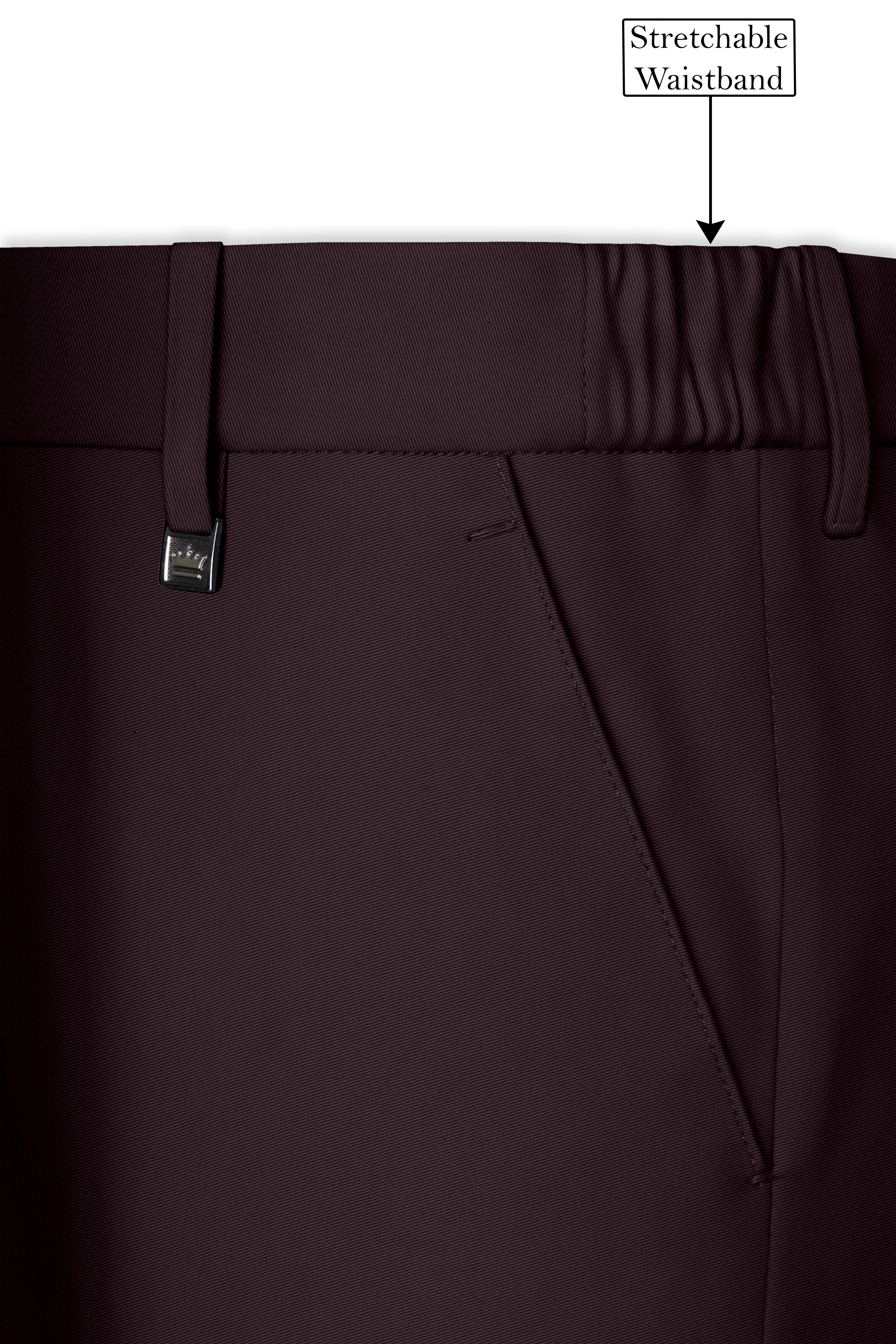 Imperial-Seal Brown Slight Stretch Subtle Sheen Poly-Viscose Waistband Pant