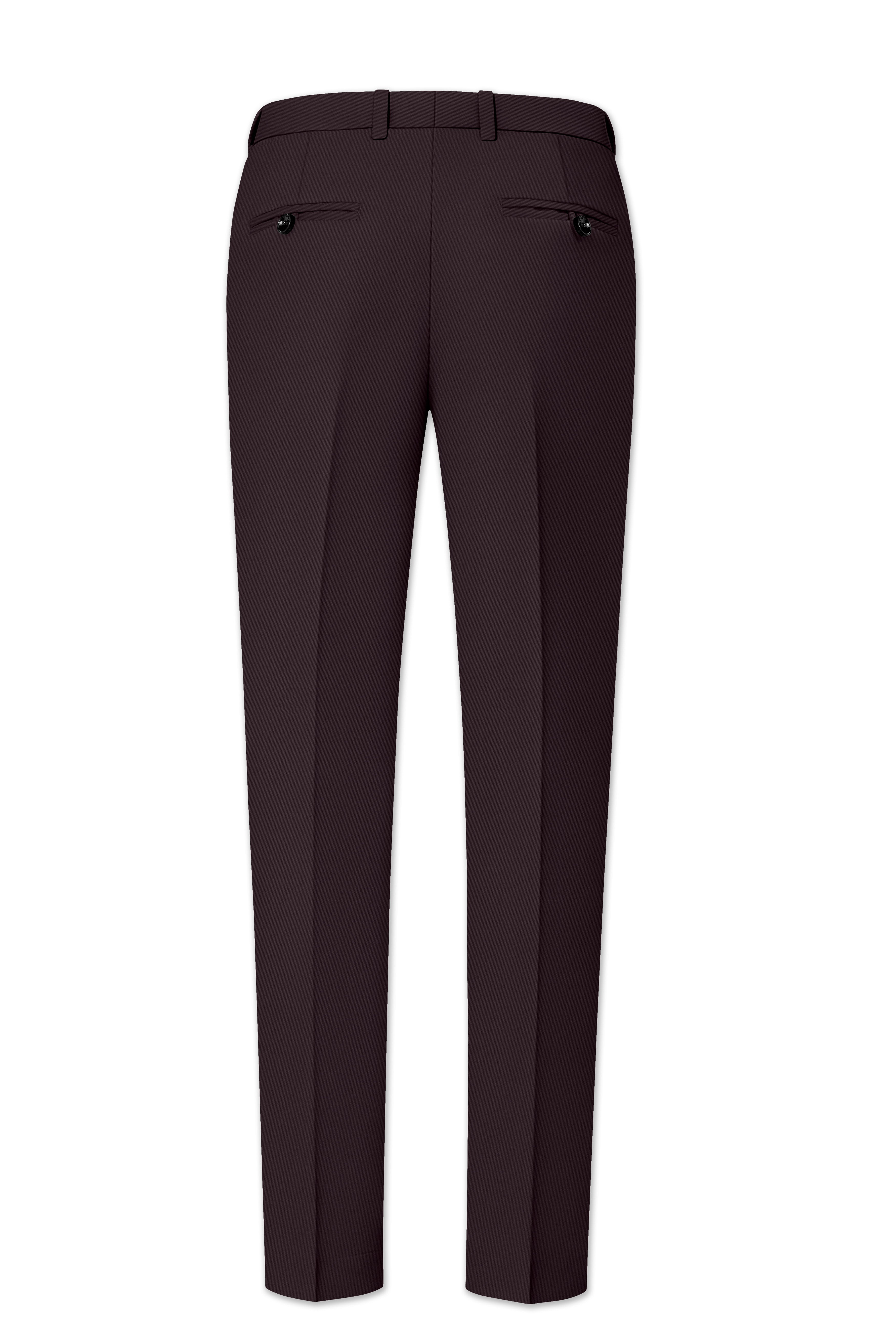 Imperial-Seal Brown Slight Stretch Subtle Sheen Poly-Viscose Waistband Pant