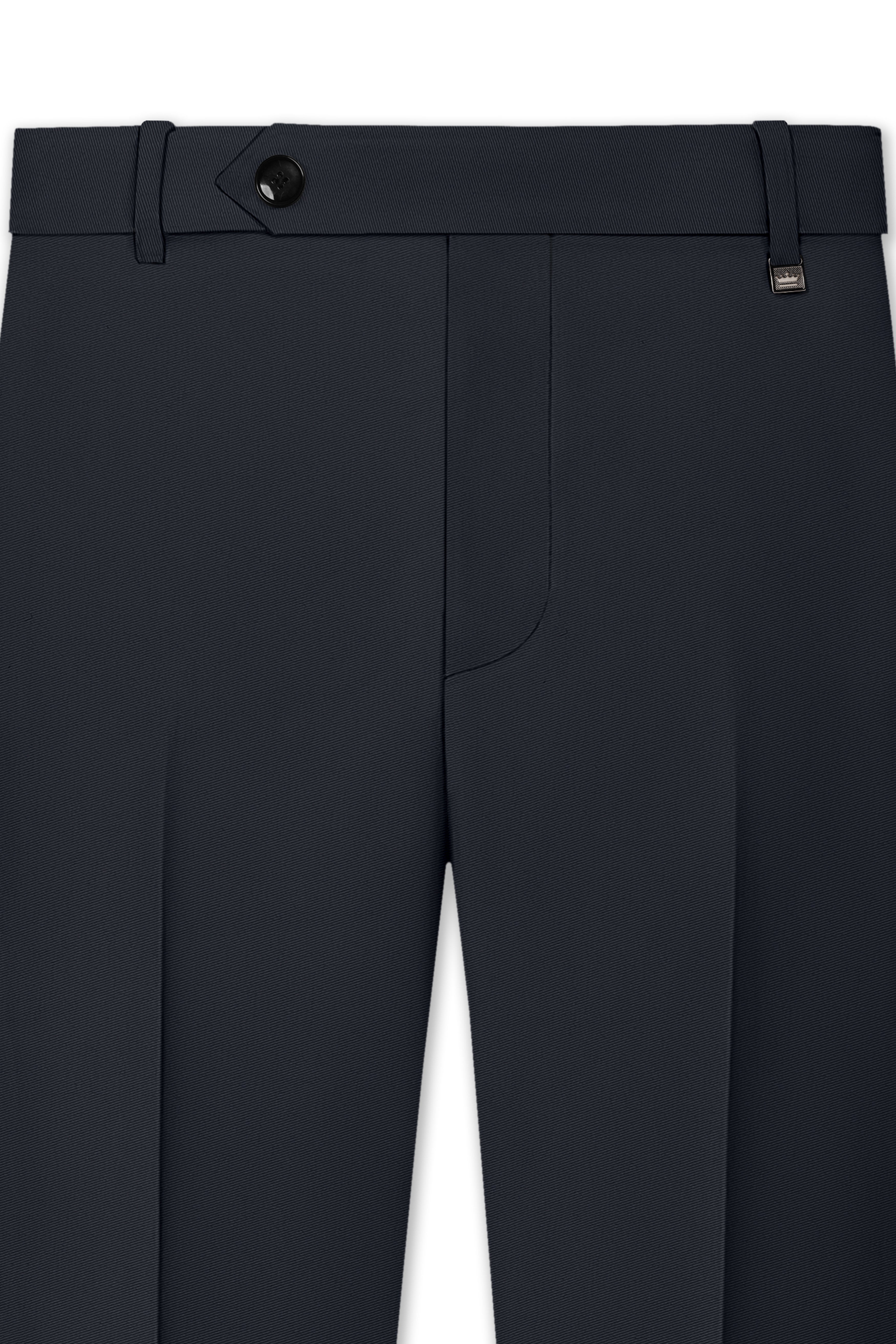 Sterling-Piano Gray Slight Stretch Subtle Sheen Poly-Viscose Waistband Pant