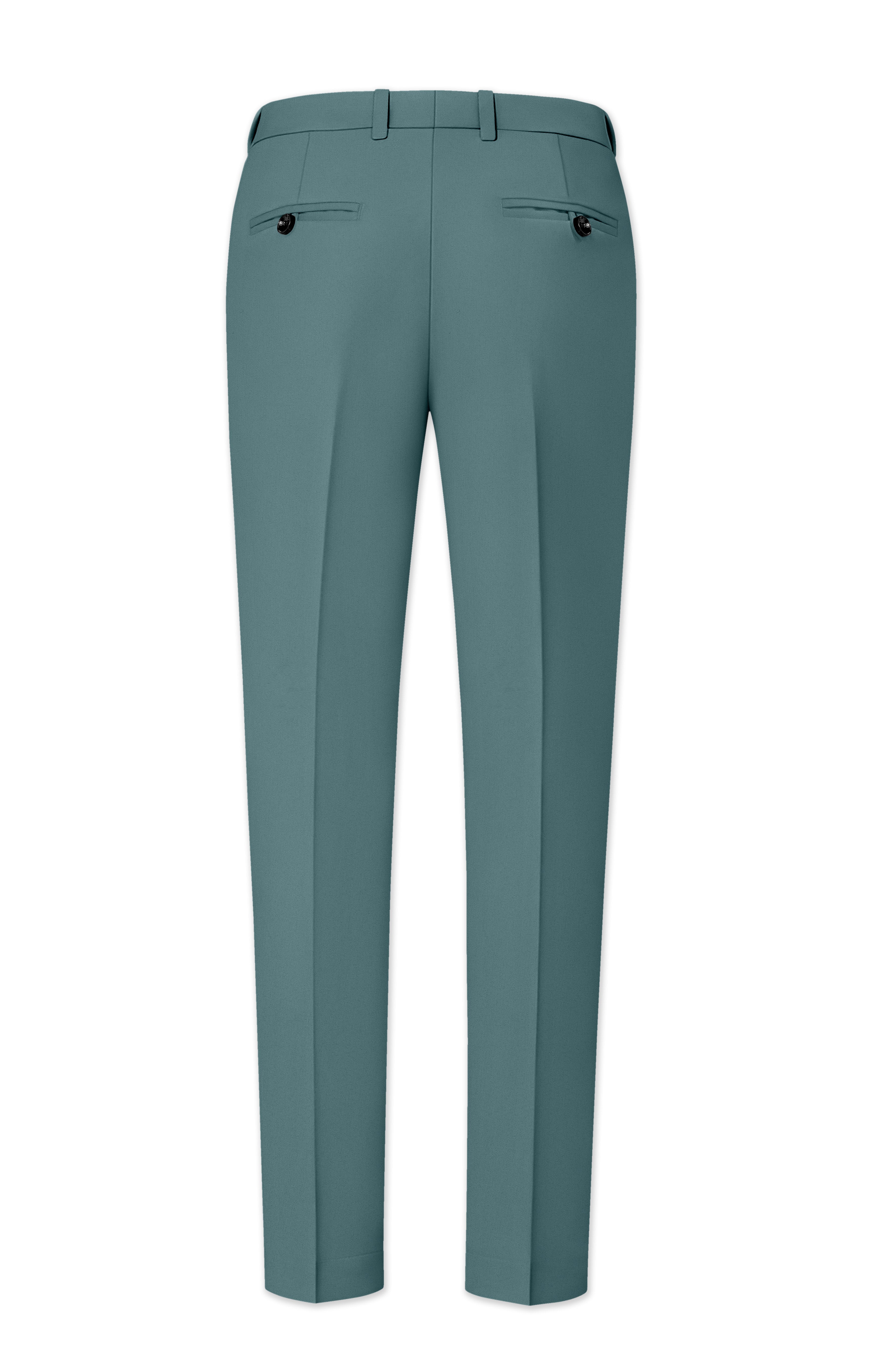 Emerald-Beetle Green Slight Stretch Subtle Sheen Poly-Viscose Waistband Pant