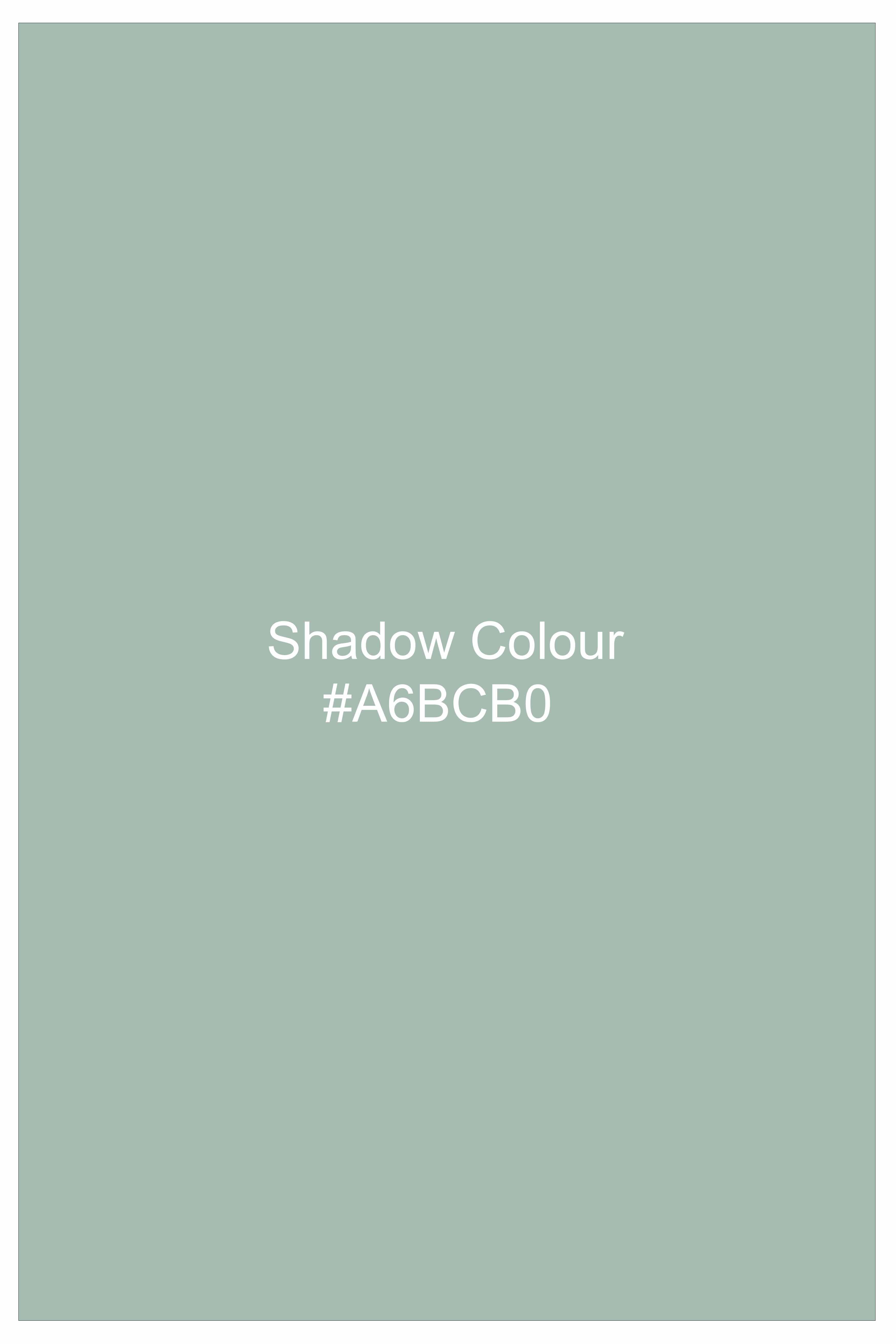 Umbra-Shadow Green Slight Stretch Subtle Sheen Poly-Viscose Waistband Pant