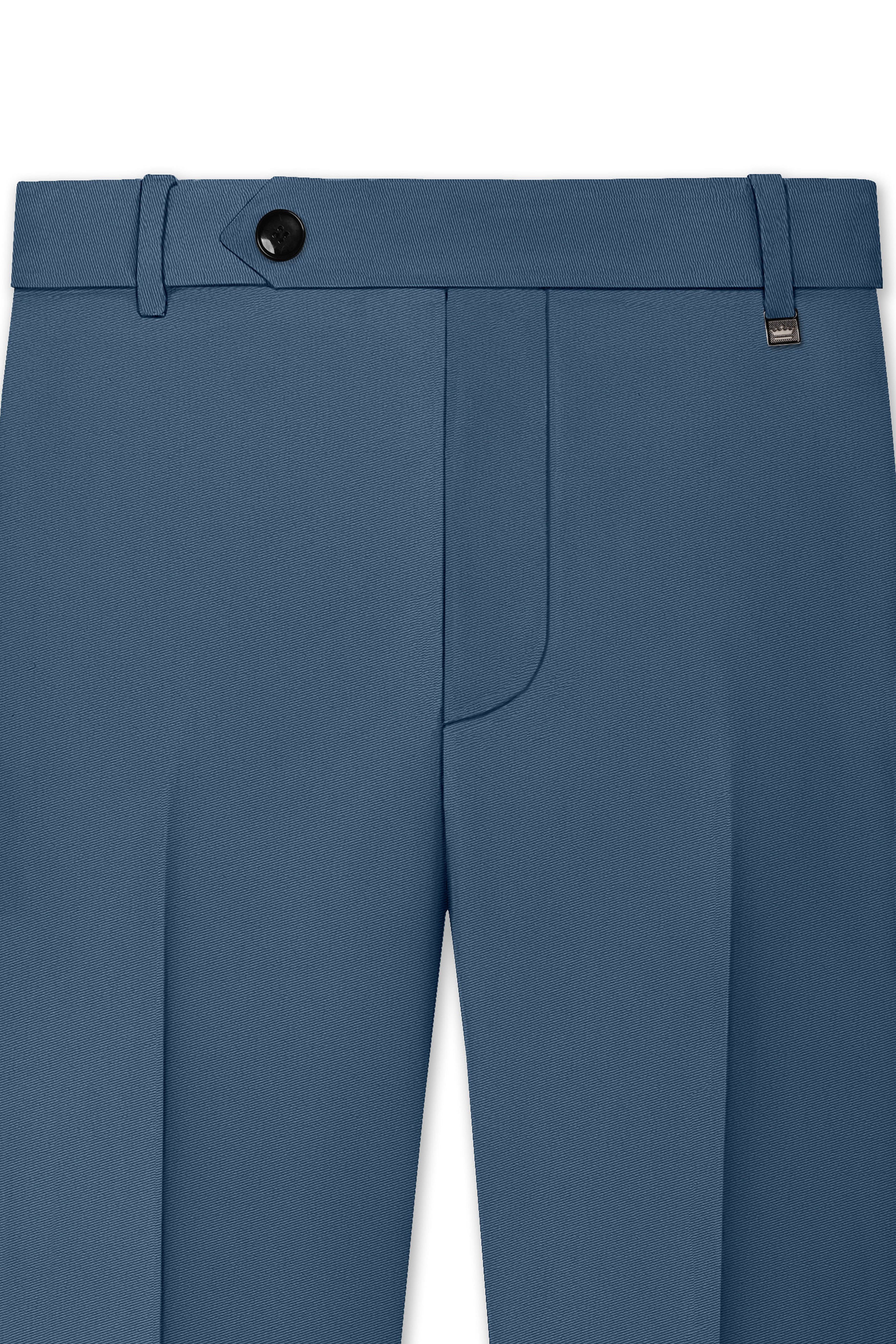 Azure-Nile Blue Slight Stretch Subtle Sheen Poly-Viscose Waistband Pant