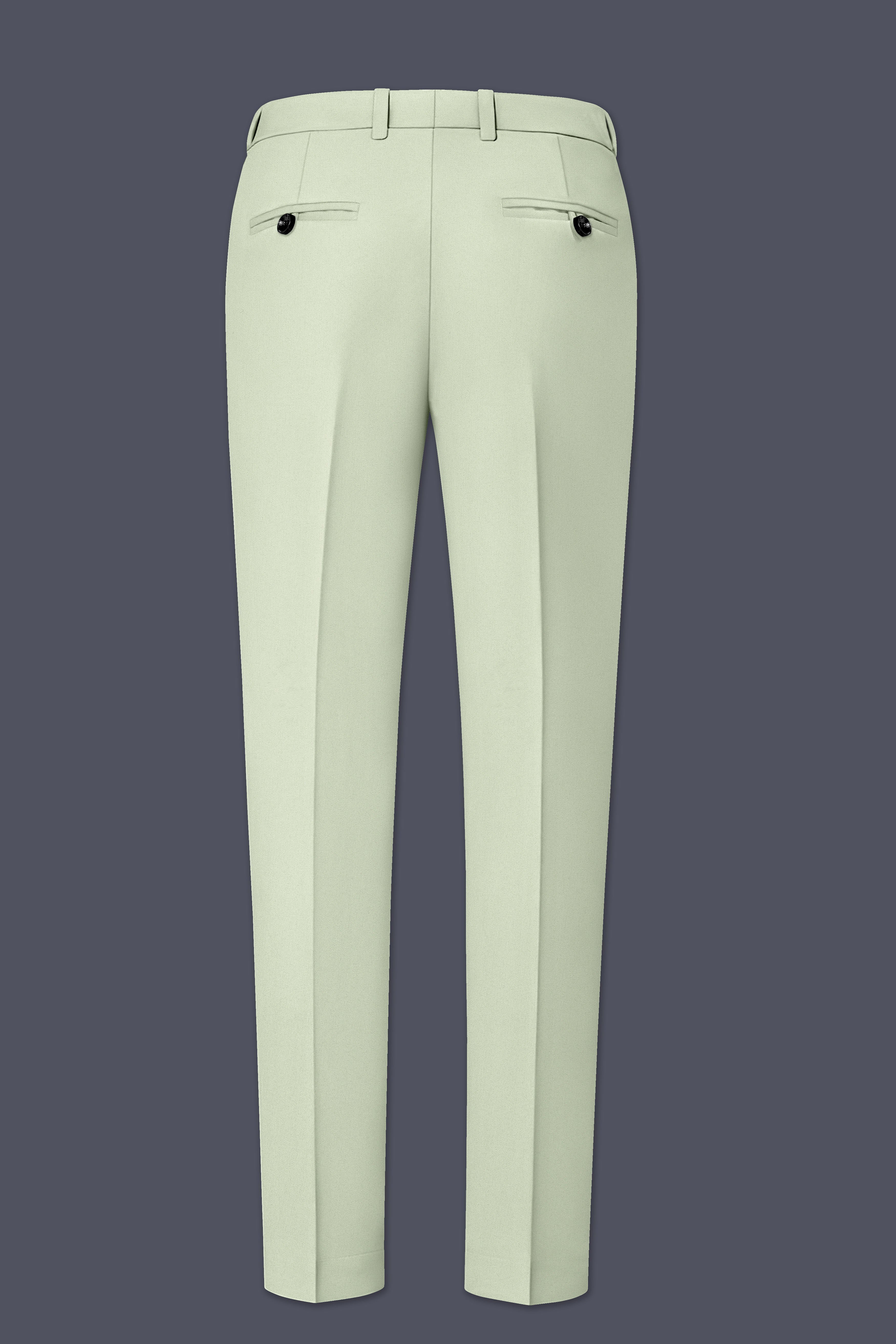 Breeze-Mint Green Slight Stretch Subtle Sheen Poly-Viscose Waistband Pant