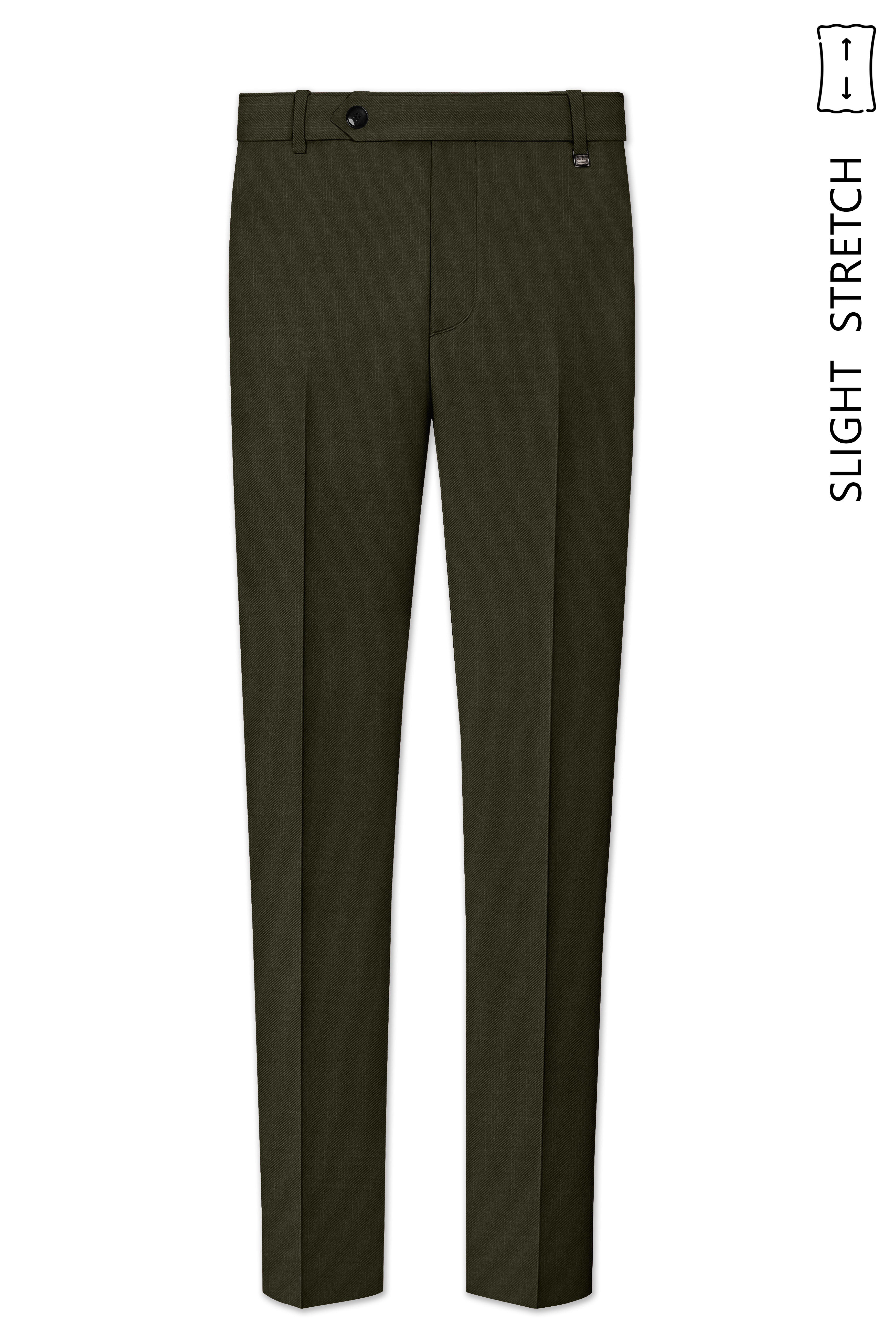 Mossley-Rangoon Green Wool Rich Slight Stretch Waistband Pant