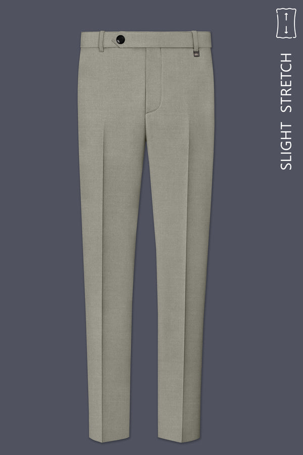 Viridian-Bandicoot Green Wool Rich Slight Stretch Waistband Pant