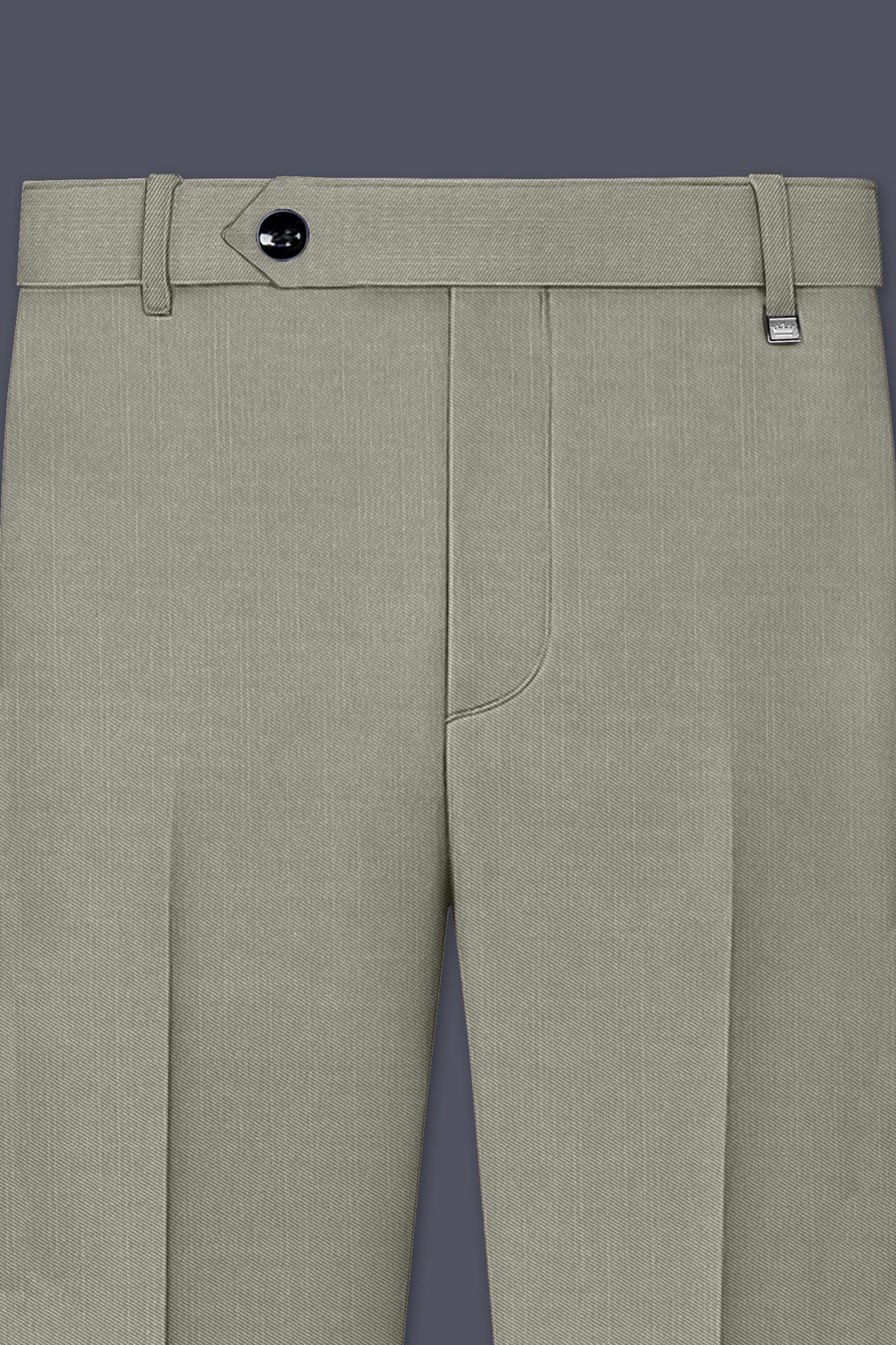 Viridian-Bandicoot Green Wool Rich Slight Stretch Waistband Pant